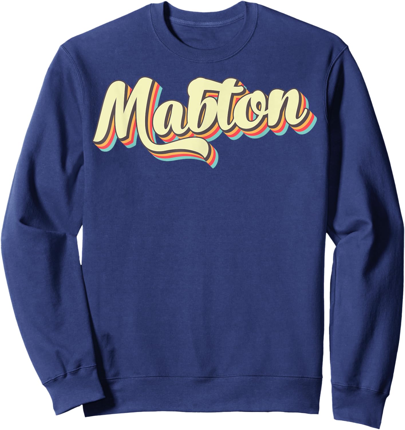 Mabton Retro Art Baseball Font Vintage Sweatshirt - Sweatshirt | Navy