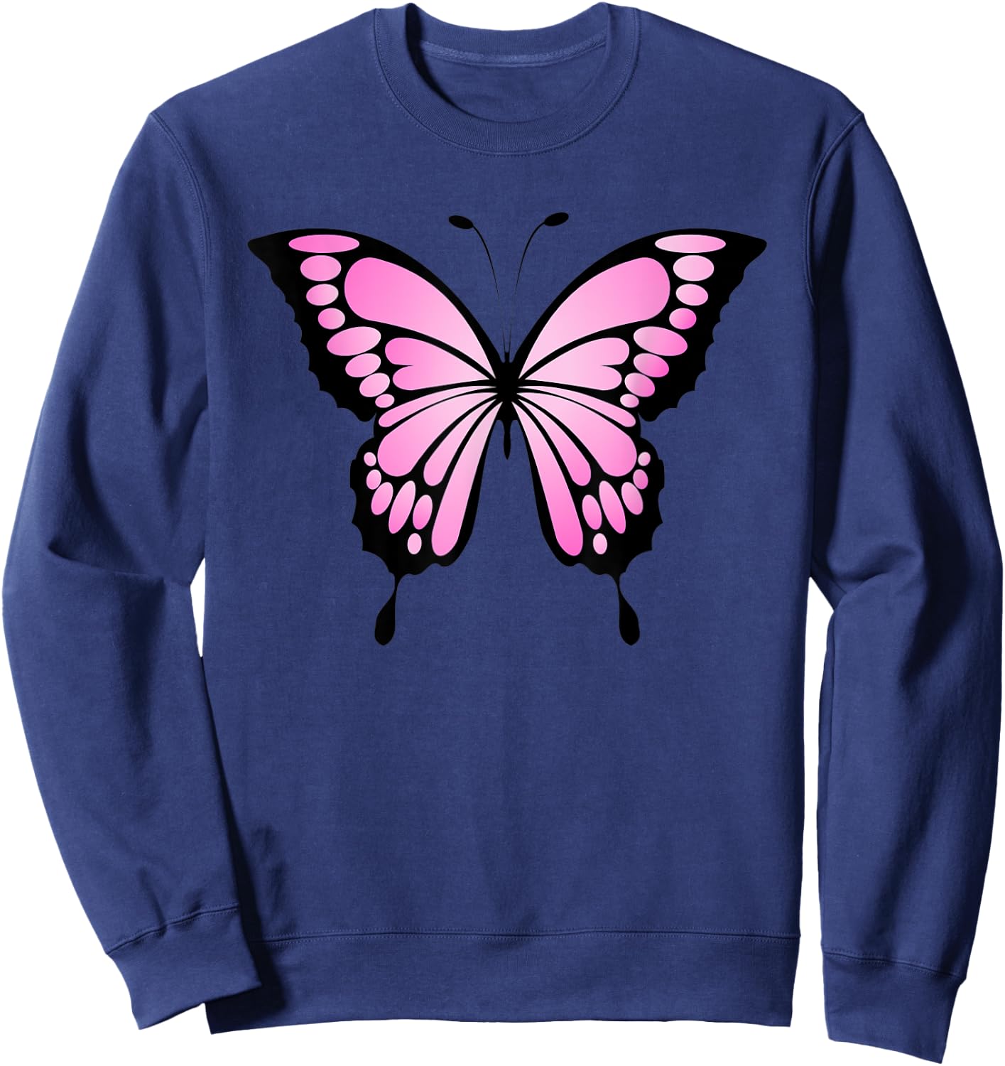 Pretty Pink Butterfly Sweatshirt - Sweatshirt | Navy