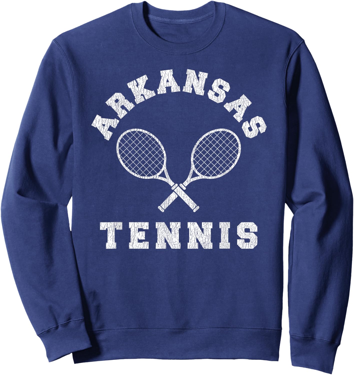 Arkansas Vintage Tennis Team Distressed Retro 90s Vibe Sweatshirt - Sweatshirt | Navy