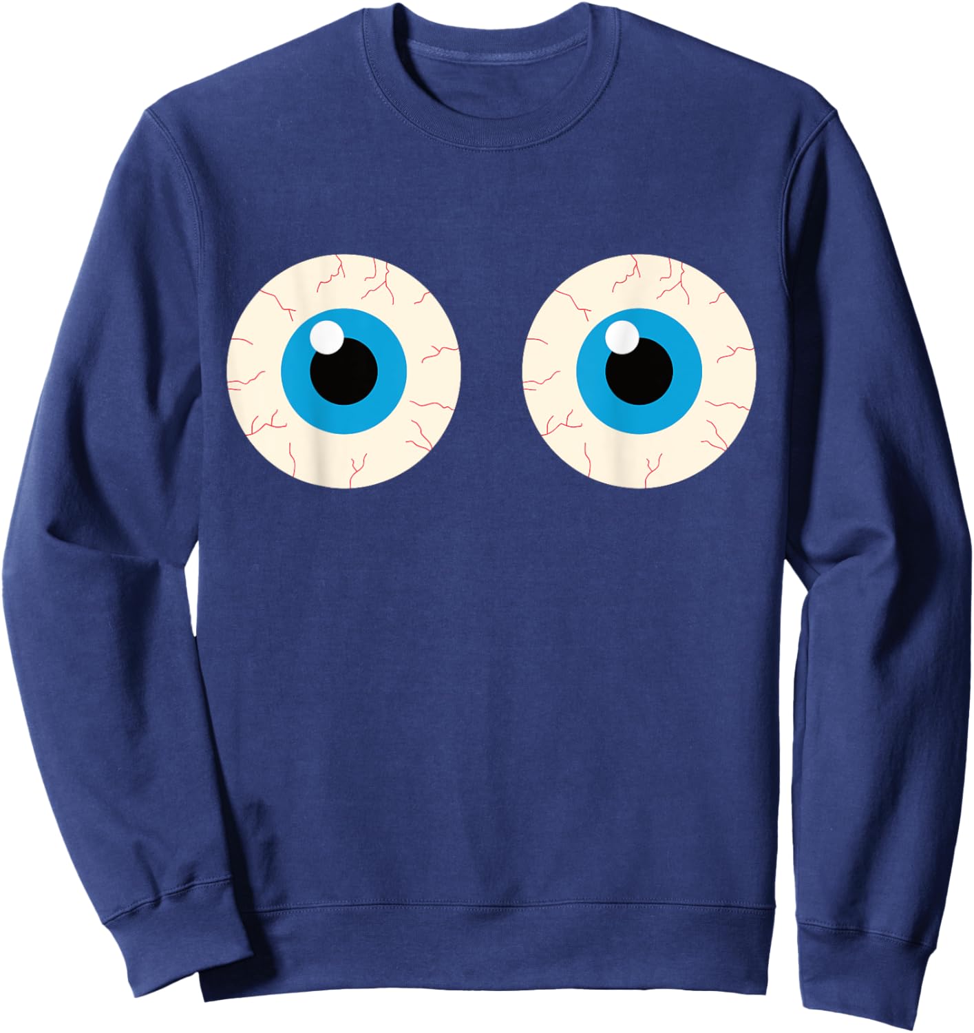Boob Eyes Funny Halloween Boobie Adult Humor Simple Costume Sweatshirt - Sweatshirt | Navy