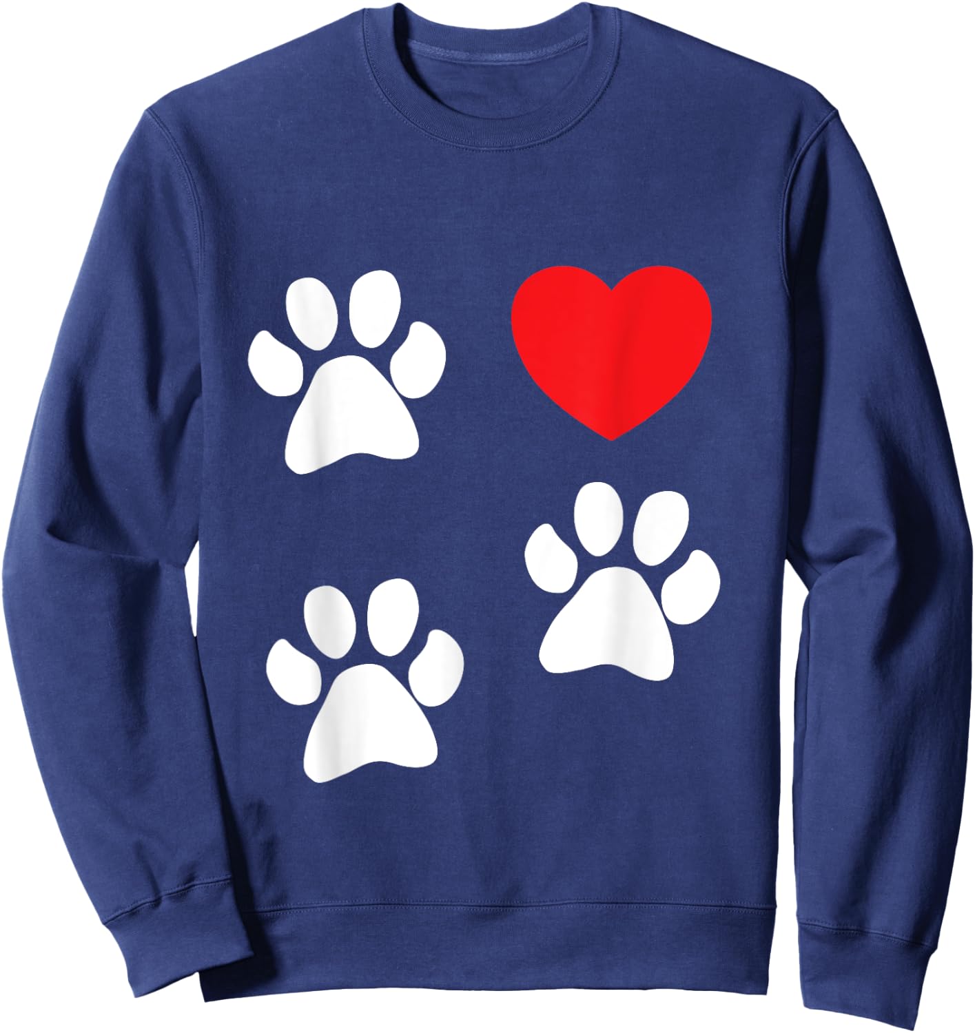 Tripod print 3-Legged Dog Amputee Love Paws Heart Sweatshirt - Sweatshirt | Navy