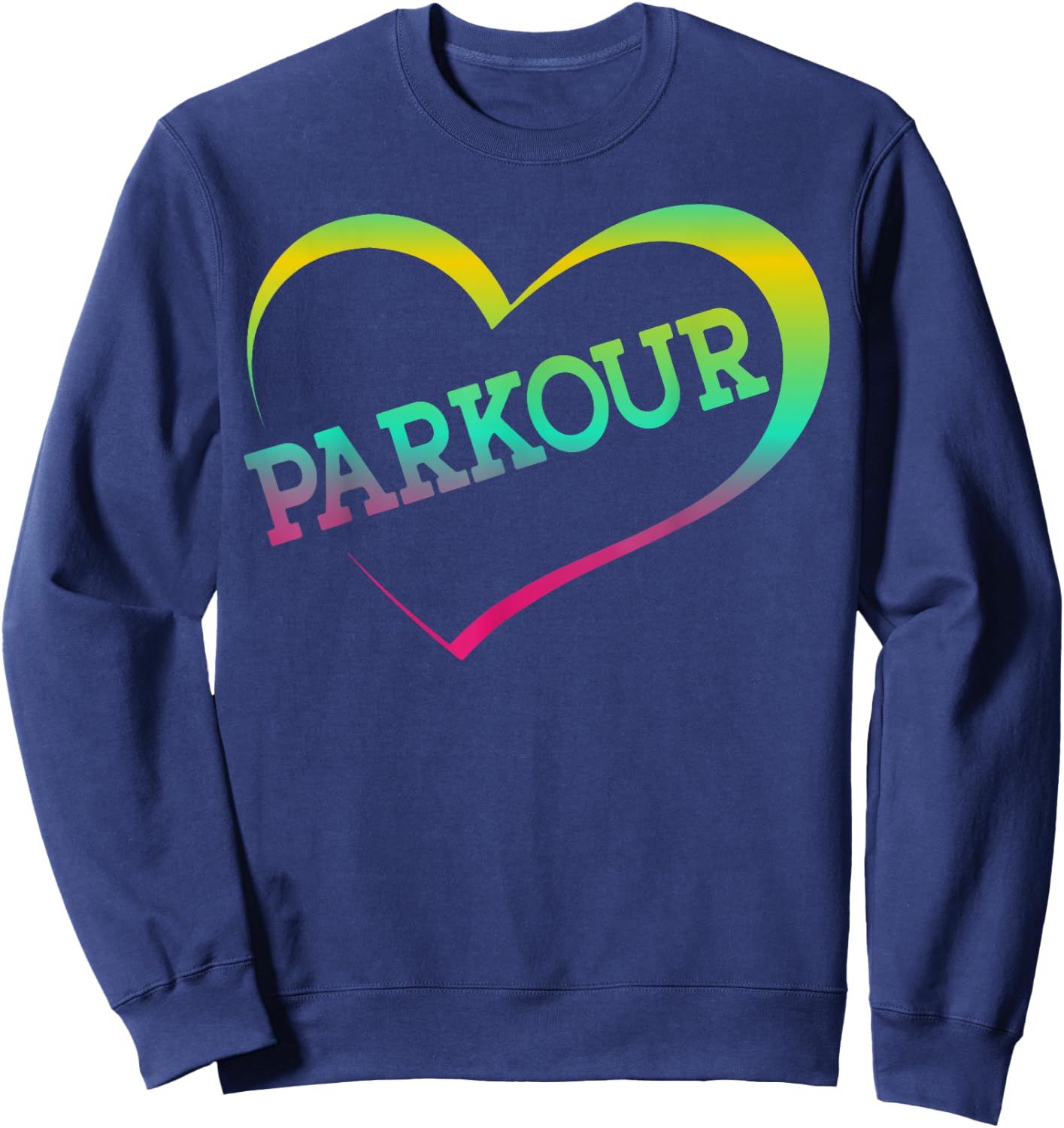 Parkour Free Running Traceur Girl Watercolor Heart Parkour Sweatshirt - Sweatshirt | Navy