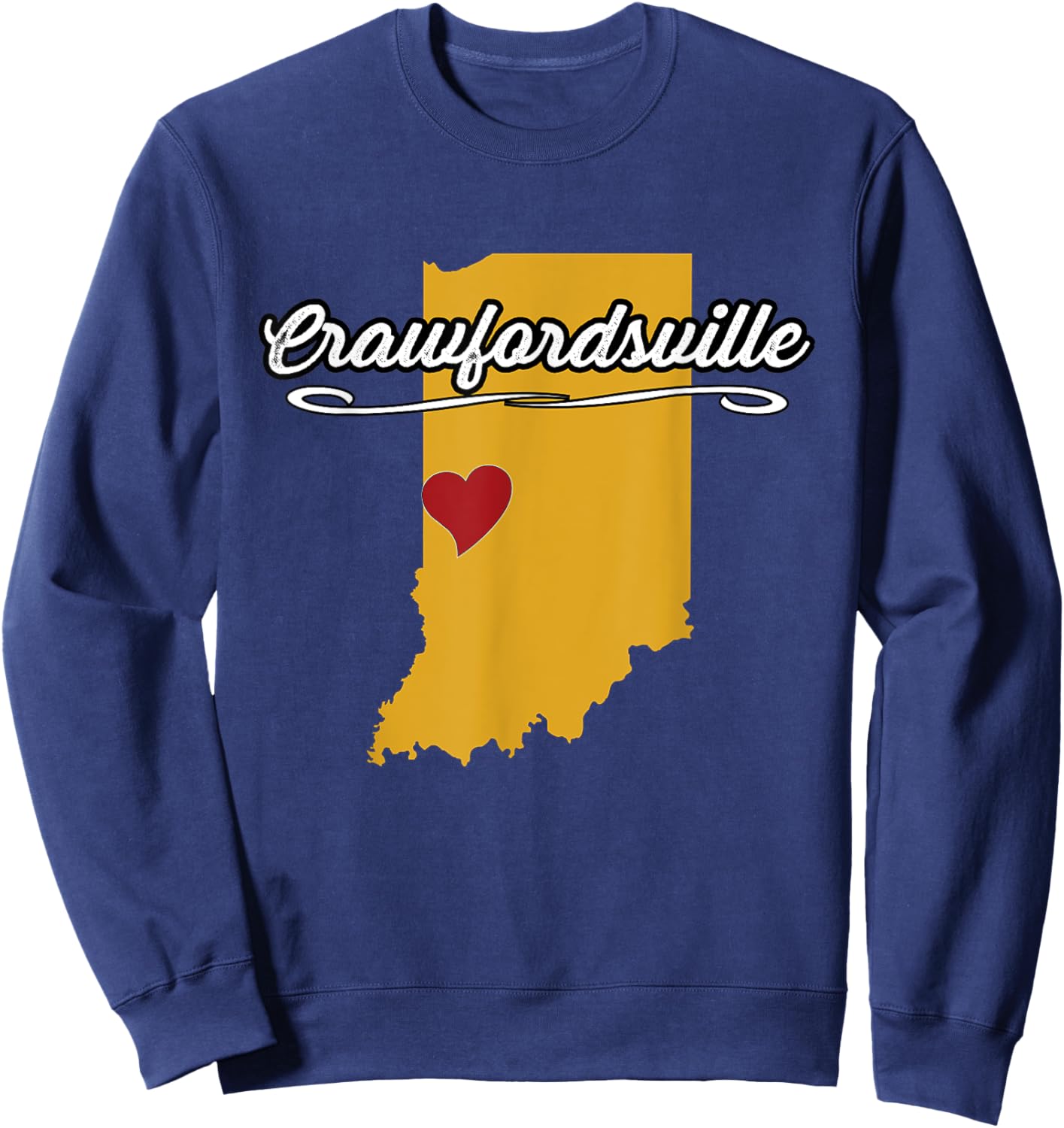 City of Crawfordsville Indiana | Novelty Merch Gift Sweatshirt - Sweatshirt | Navy