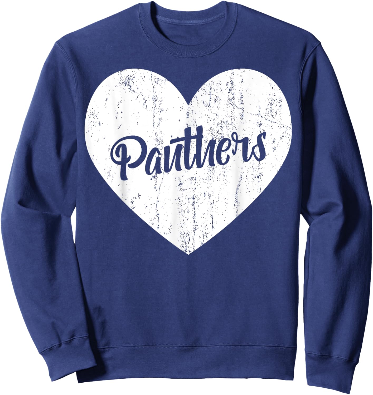 Panthers School Sports Fan Team Spirit Mascot Heart Gift Sweatshirt - Sweatshirt | Navy