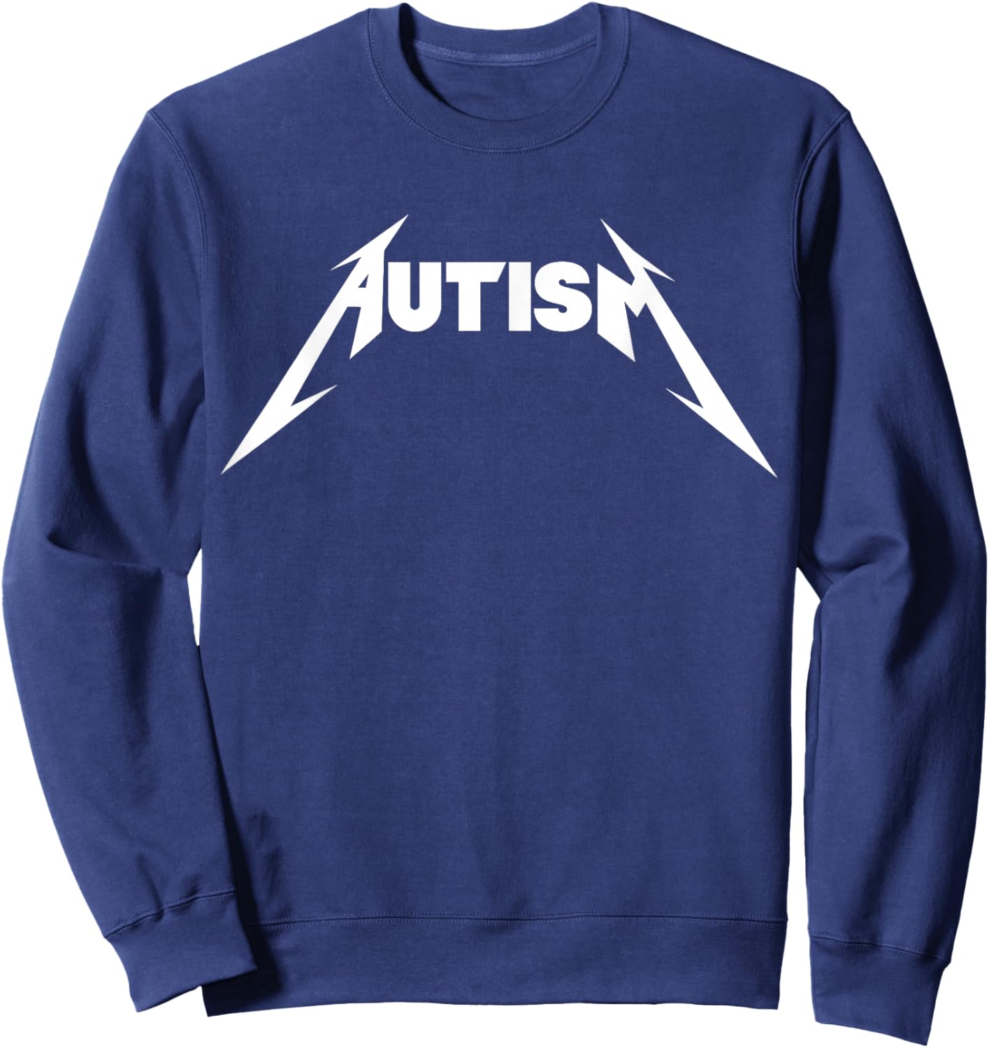 Funny Design Autism Skeleton Meme Metal Rock Women Sweatshirt - Sweatshirt | Navy