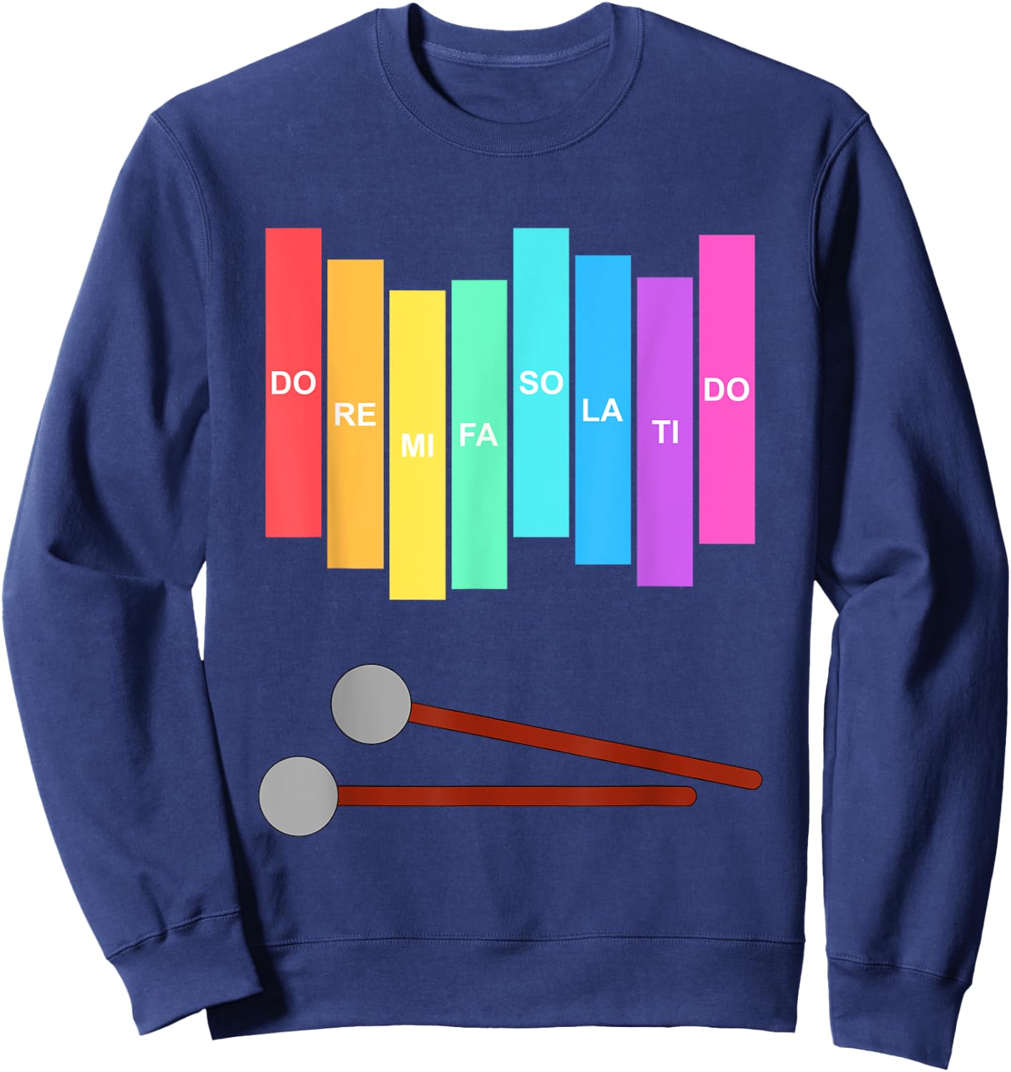 Music Xylophone Vintage Percussion Instrument Rainbow Colour Sweatshirt - Sweatshirt | Navy
