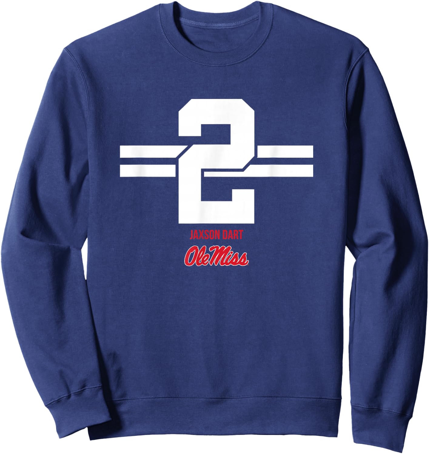 Ole Miss Football: Jaxson Dart 2 Stripe Sweatshirt - Sweatshirt | Navy