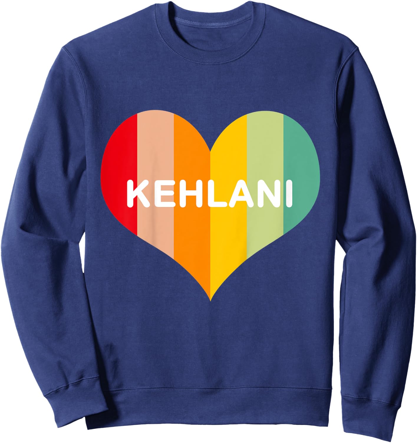 Kids Girls Kehlani Name Heart | Retro Vintage Sweatshirt - Sweatshirt | Navy