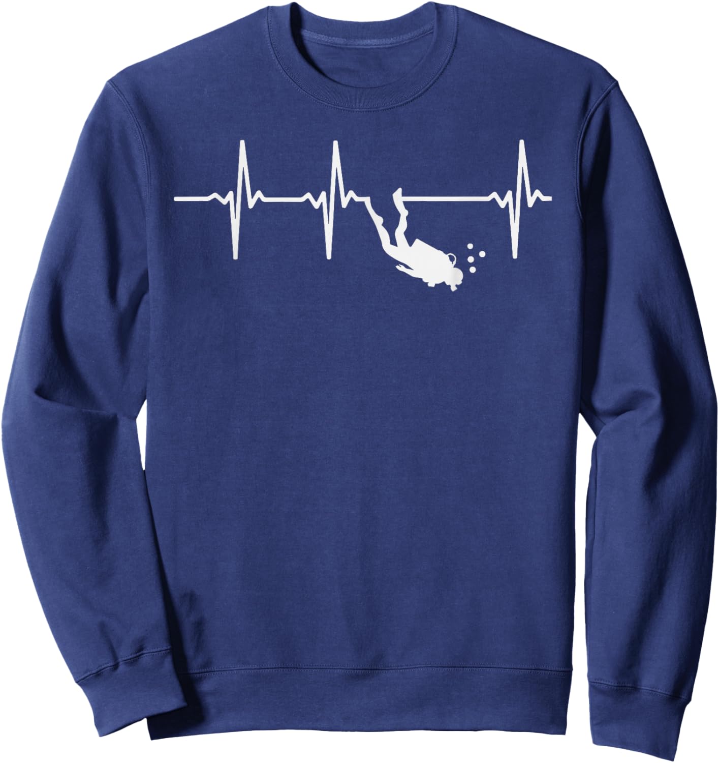 Scuba Diving Heartbeat Subtle Scuba Diver Men Women Sweatshirt - Sweatshirt | Navy