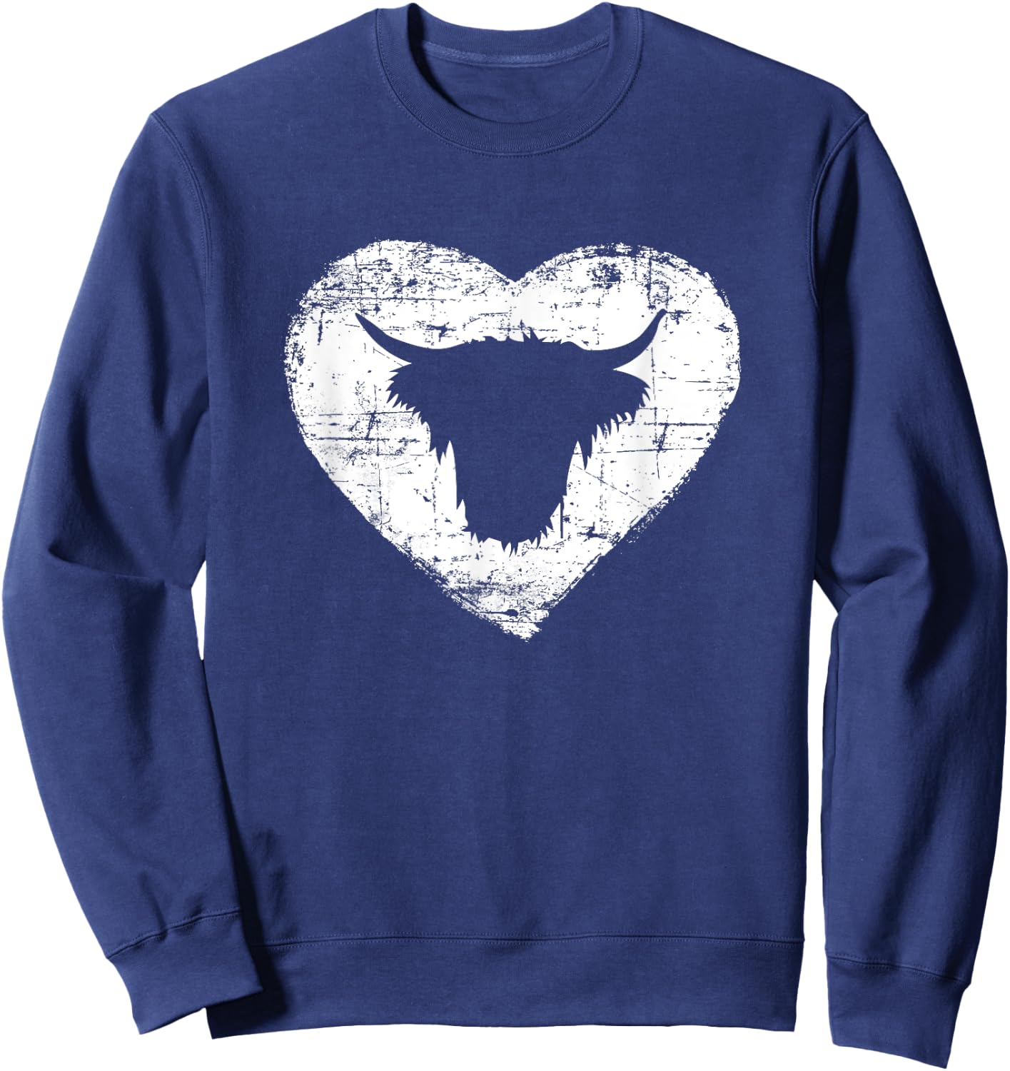 Cow Shirt | Love Shaggy Highland Cow Scotland Sweatshirt - Sweatshirt | Navy