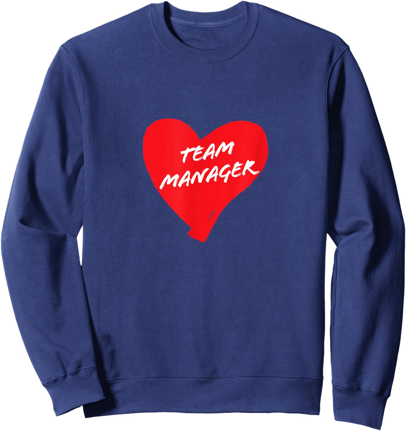 Team Manager, Heart Graphic Sweatshirt - Sweatshirt | Navy