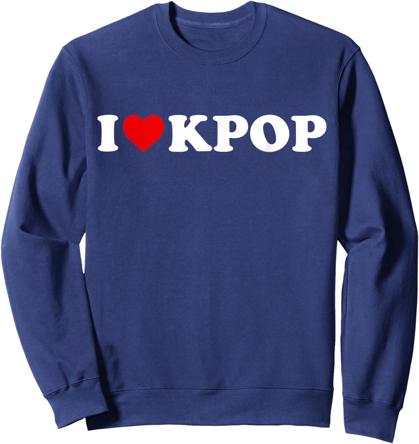 I Love Kpop - Heart K-pop Sweatshirt - Sweatshirt | Navy