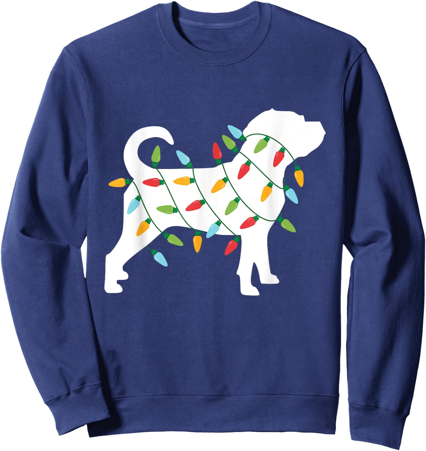 Christmas Lights Puggle T Shirt Cute Gifts for Dog Lovers Women Kids Sweatshirt - Sweatshirt | Navy