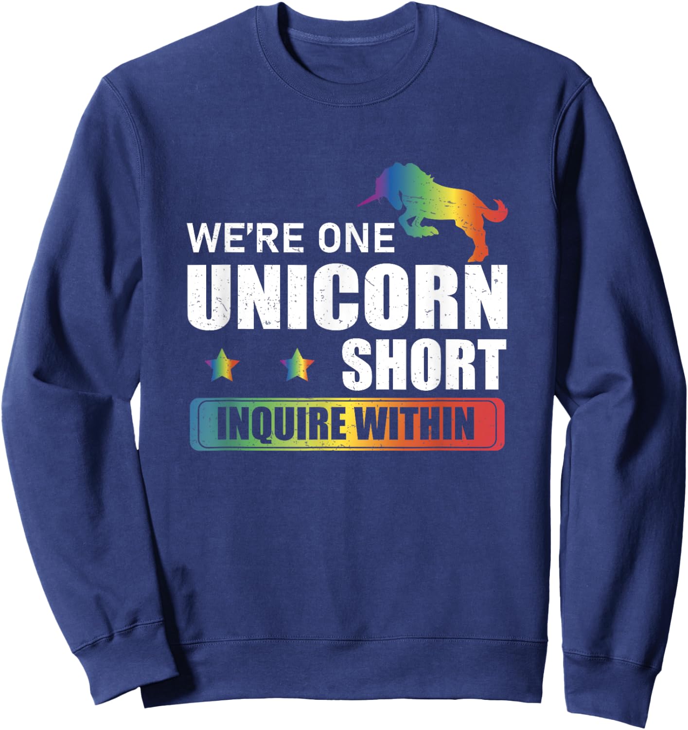 Inquire Within Funny Polyamory Unicorn Hunting A Poly Couple Sweatshirt - Sweatshirt | Navy