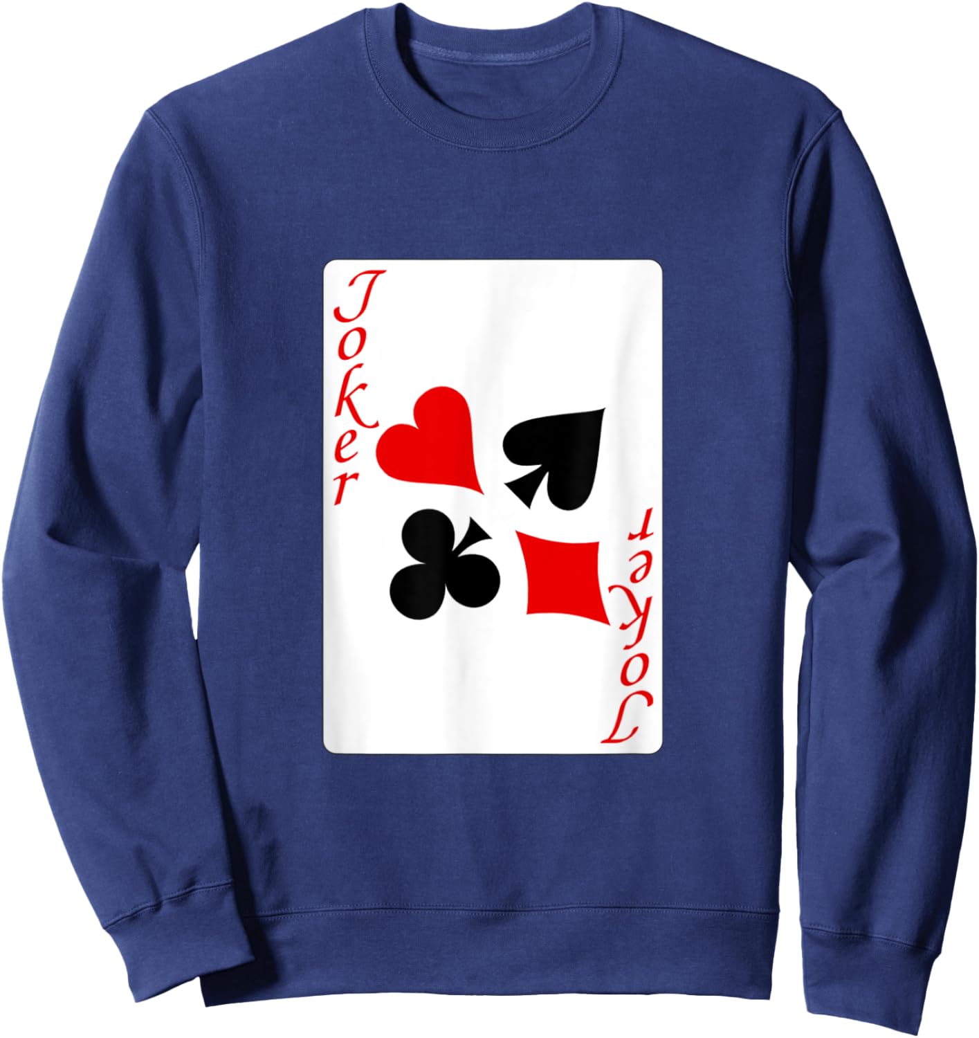 funny halloween shirt 2025 Joker - Playing Card Costume Sweatshirt - Sweatshirt | Navy