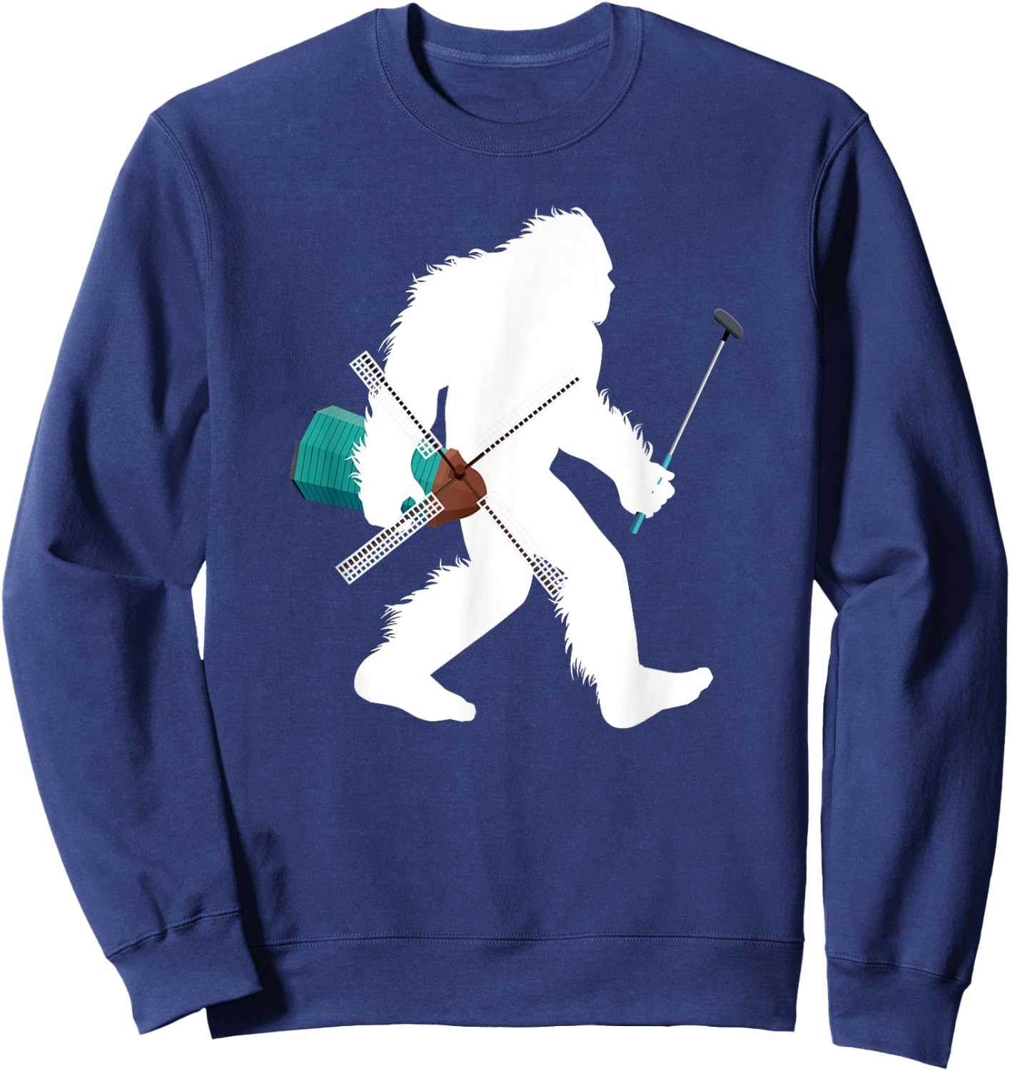 Bigfoot Mini Golf Cryptid Golfer Sasquatch Putt Putt Golfing Sweatshirt - Sweatshirt | Navy