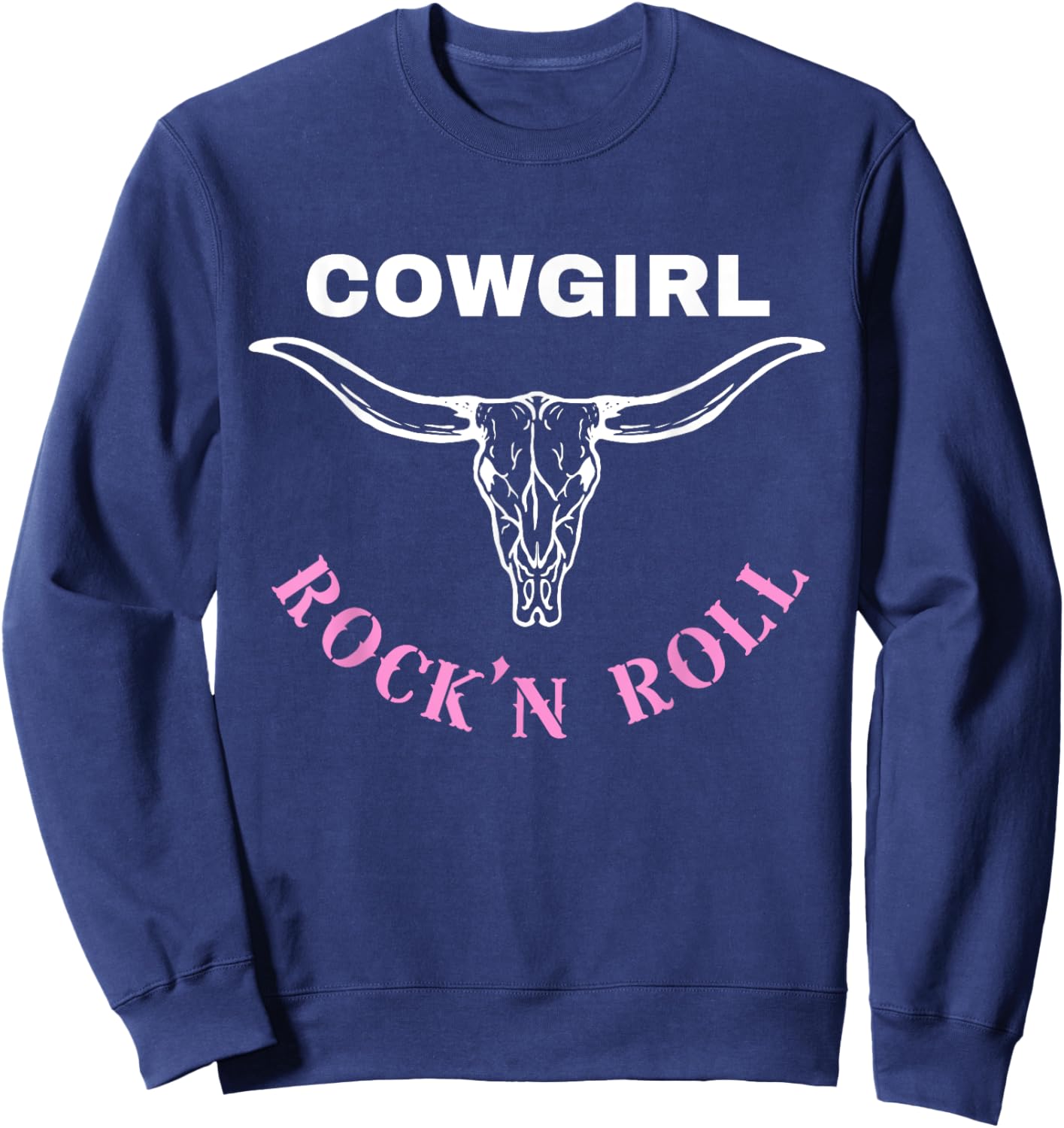 Cowgirl Rock'n Roll for Western Country Music Concert Lovers Sweatshirt - Sweatshirt | Navy