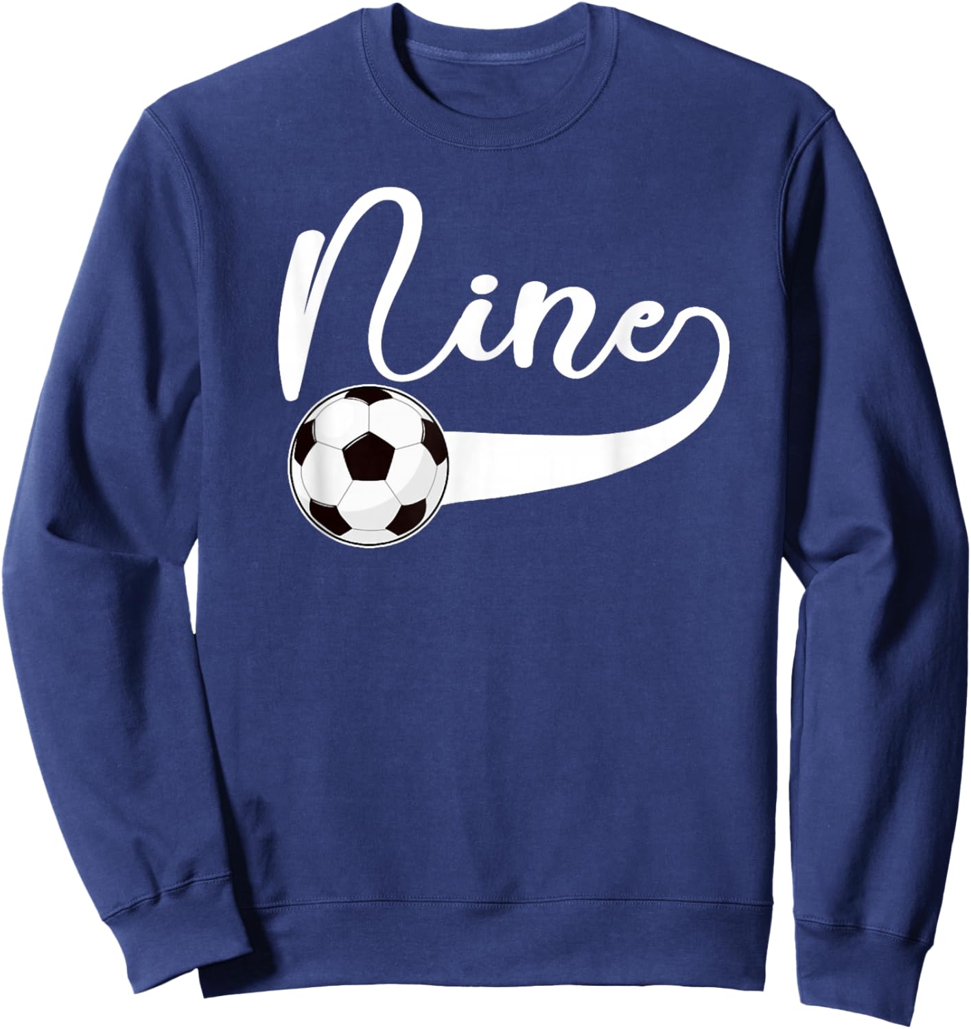 9th Birthday Party Soccer Boy 9 Year Old Soccer Player Sweatshirt - Sweatshirt | Navy