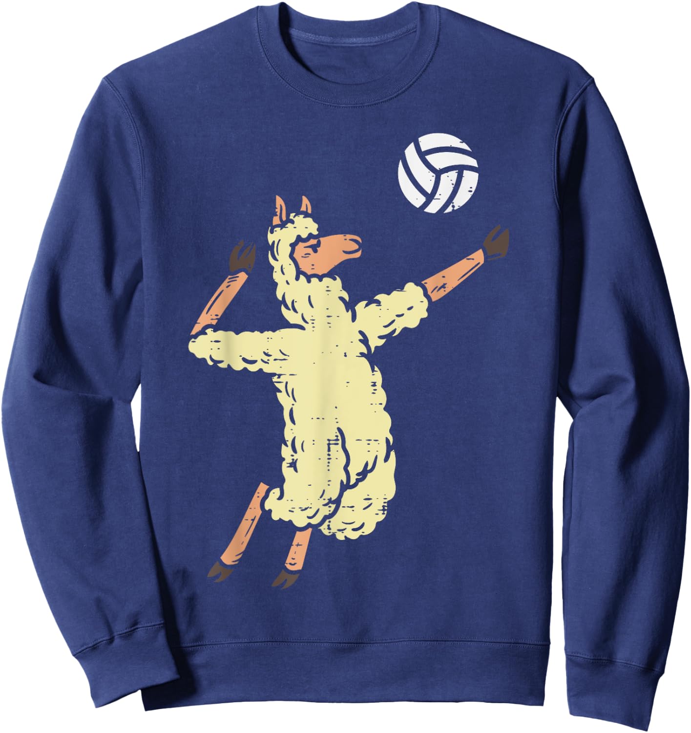 Llama Volleyball Alpaca Spike Serve Player Spiker Women Men Sweatshirt - Sweatshirt | Navy