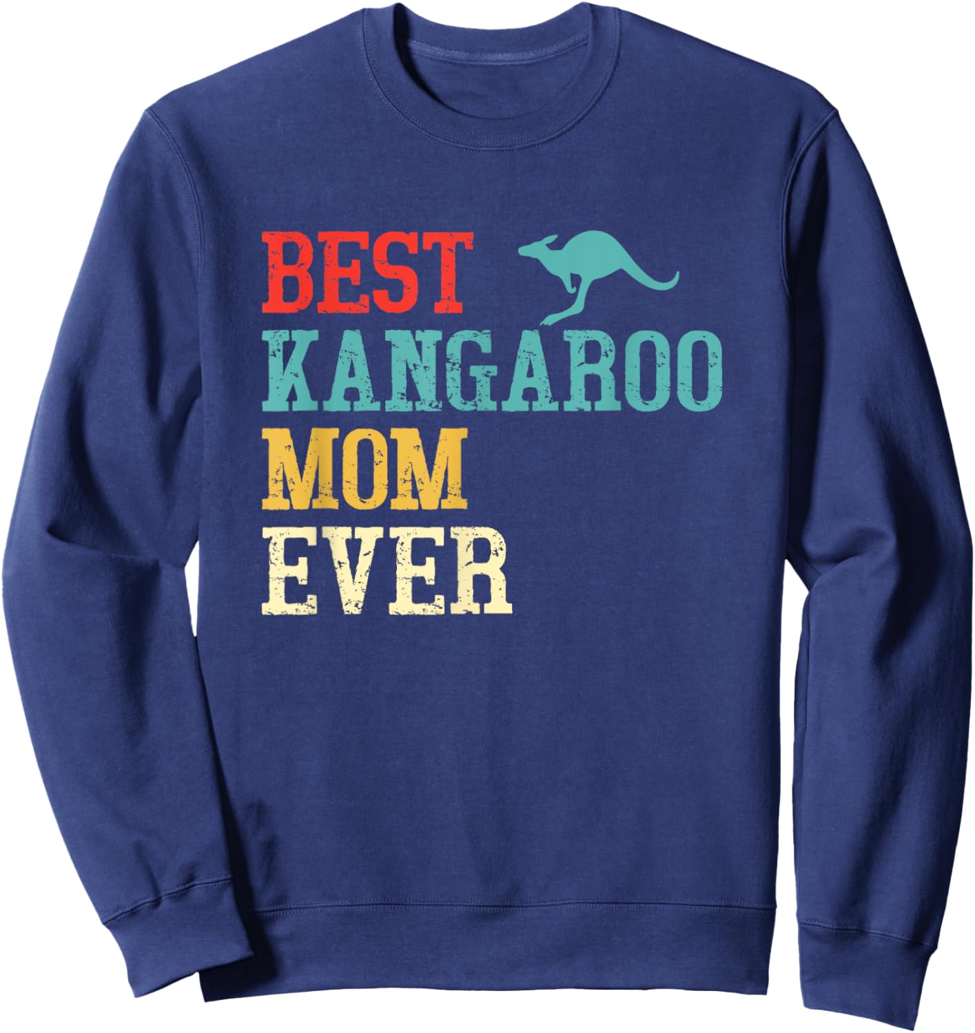 Kangaroo Mom Funny Women Girls Kids Kangaroo Animal Sweatshirt - Sweatshirt | Navy