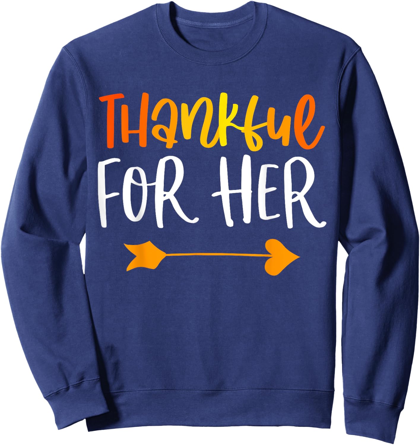 Thankful Man Matching Thanksgiving Couples Outfits Sweatshirt - Sweatshirt | Navy