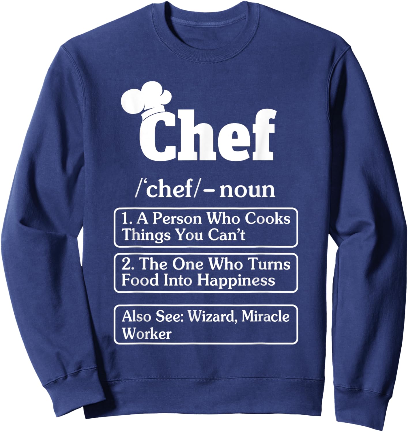 Funny Chef Definition Cooking Kitchen & Sweatshirt - Sweatshirt | Navy