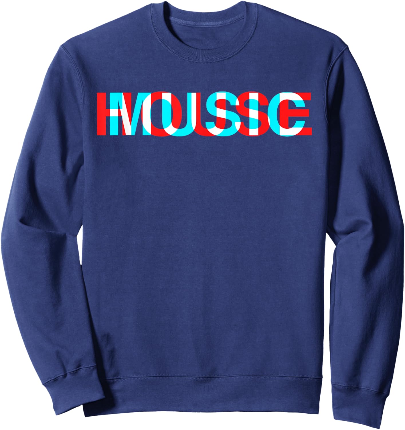 House Music Glitch Optical Illusion - EDM Rave DJ Sweatshirt - Sweatshirt | Navy