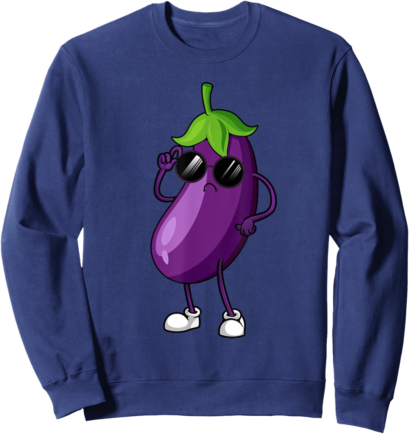 Cool Eggplant Art Women Kid Vegetable Eggplant Lover Sweatshirt - Sweatshirt | Navy