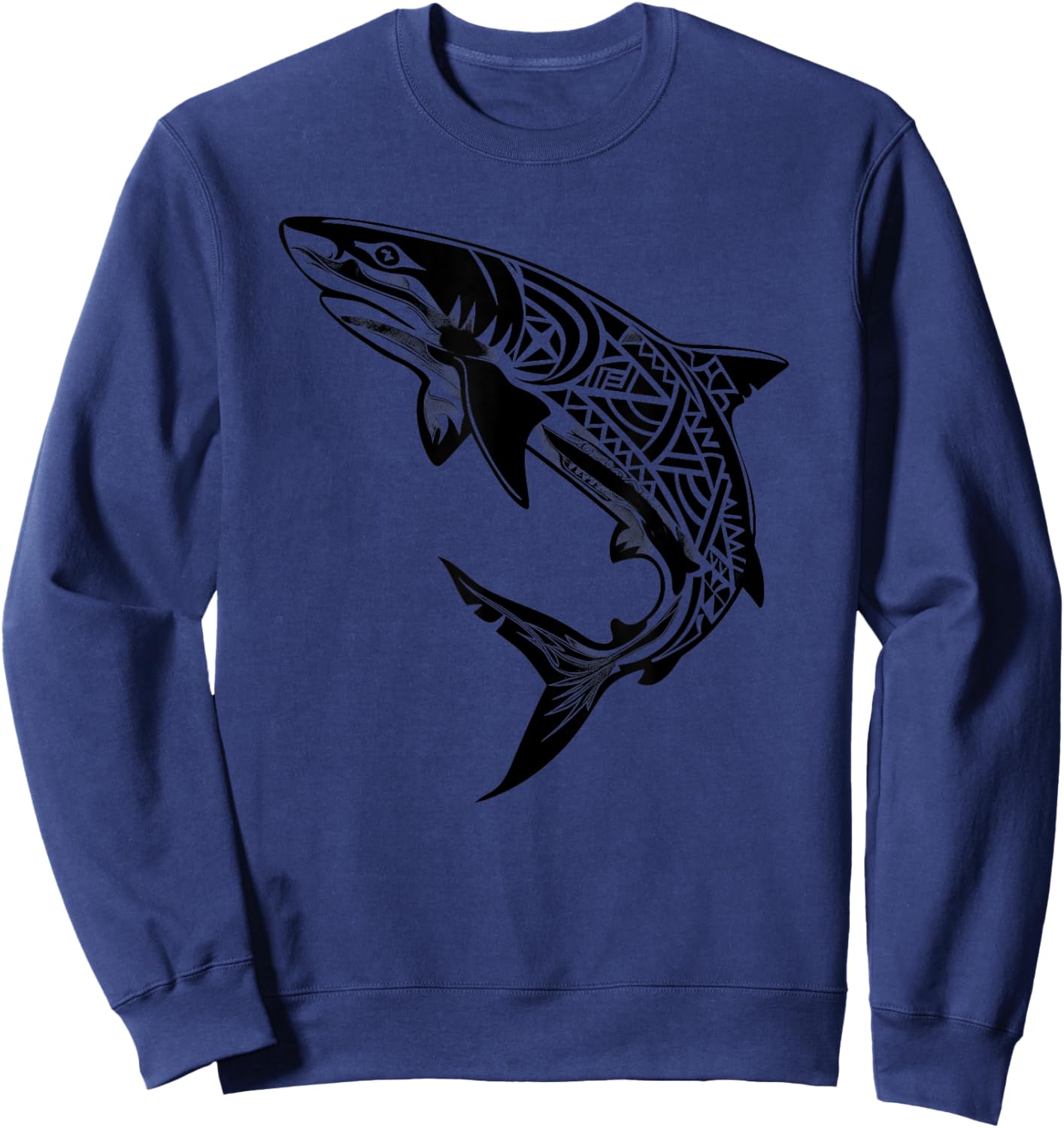 Tribal Shark Shirt - Maori Shirt - Hawaiian Tribal Sweatshirt - Sweatshirt | Navy