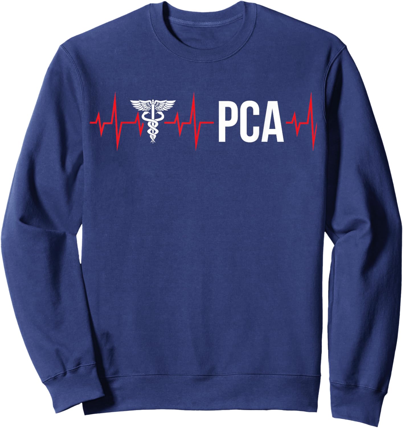 PCA Heartbeat Patient Care Assistant PCA Nurse Sweatshirt - Sweatshirt | Navy