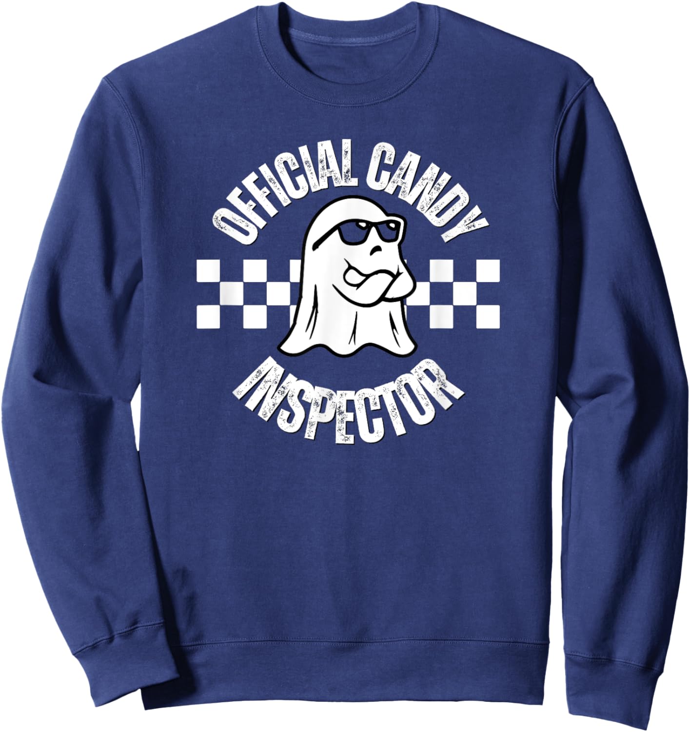 Official Candy Inspector, Funny Halloween Party Costume Sweatshirt - Sweatshirt | Navy