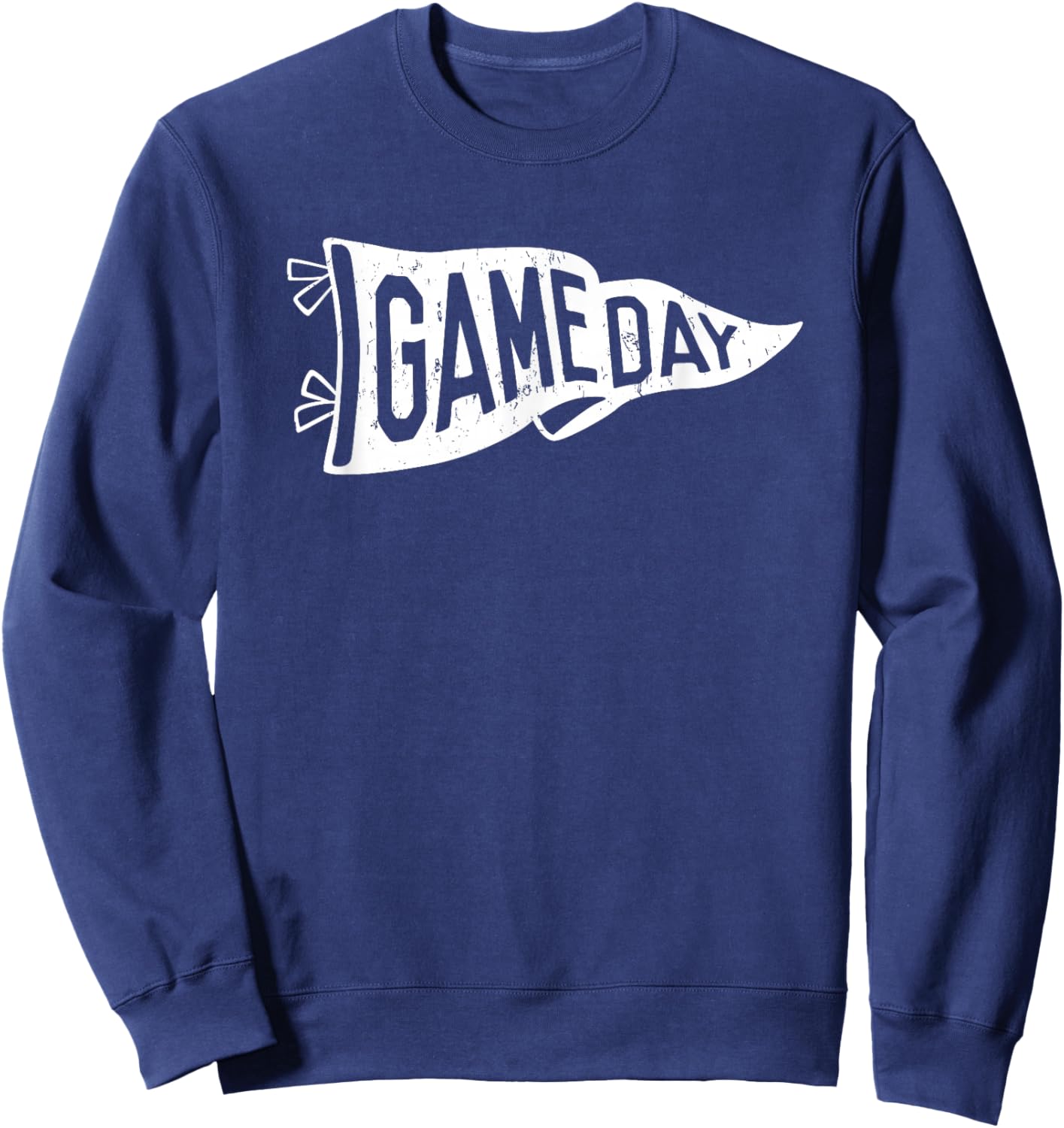 Retro Pennant Flag Game Day Vintage Inspired Football Sport Sweatshirt - Sweatshirt | Navy