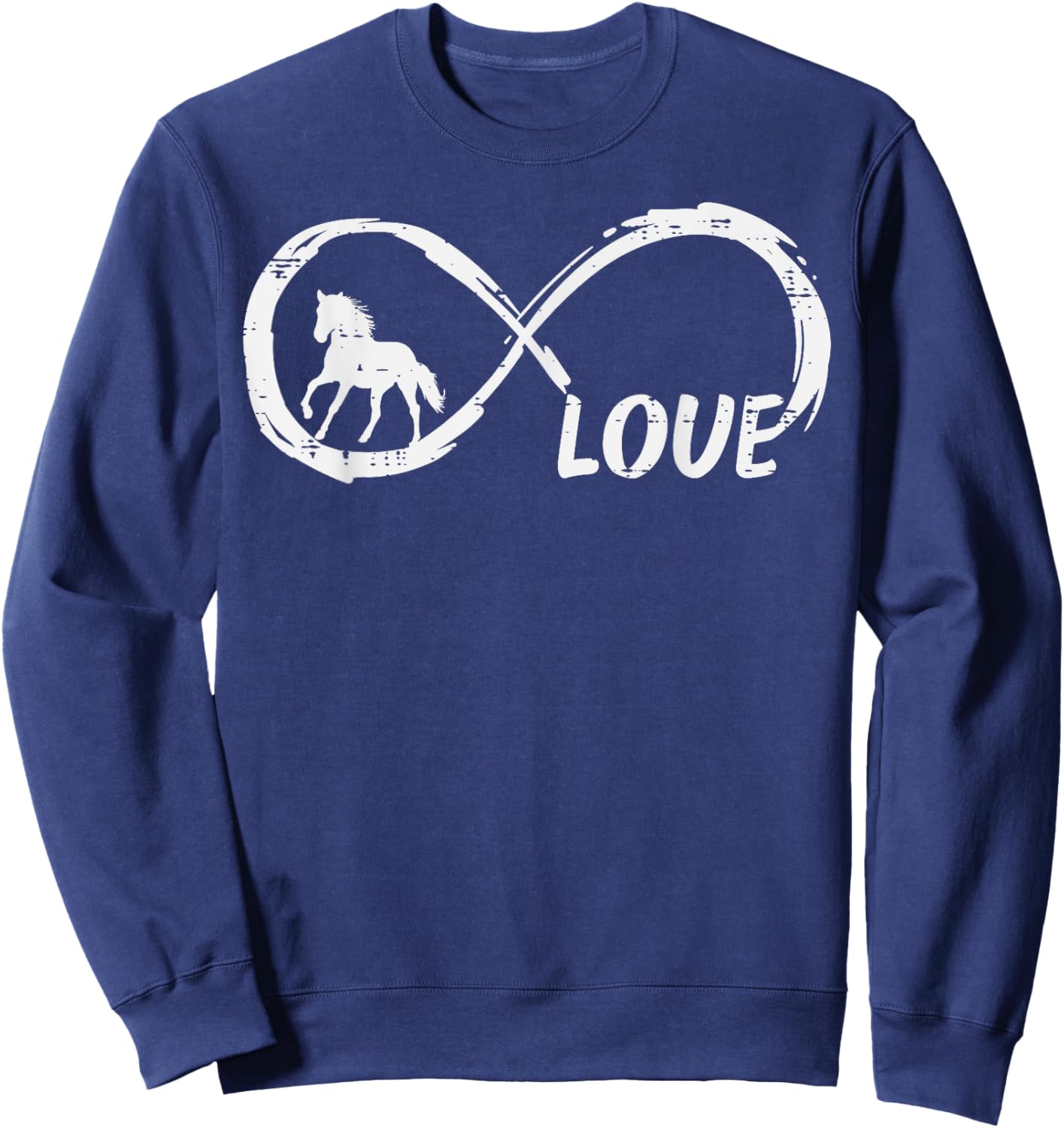 Infinity Love Horse Cute Equestrian Women Girls Kids Teens Sweatshirt - Sweatshirt | Navy