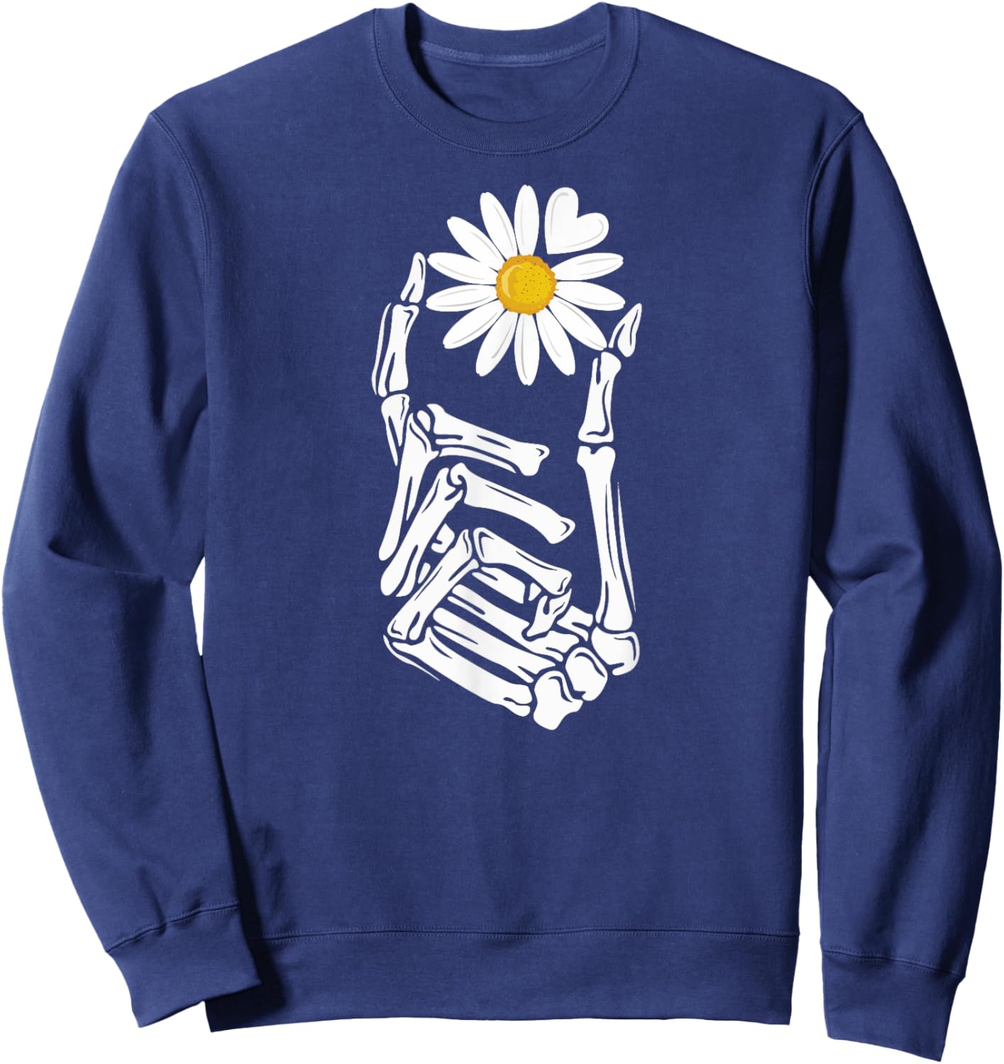 Radiology Skeleton Hand Xray Heart Love Spring Daisy flower Sweatshirt - Sweatshirt | Navy