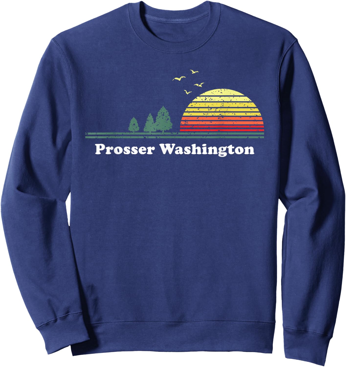 Vintage Prosser, Washington Sunset Souvenir Print Sweatshirt - Sweatshirt | Navy