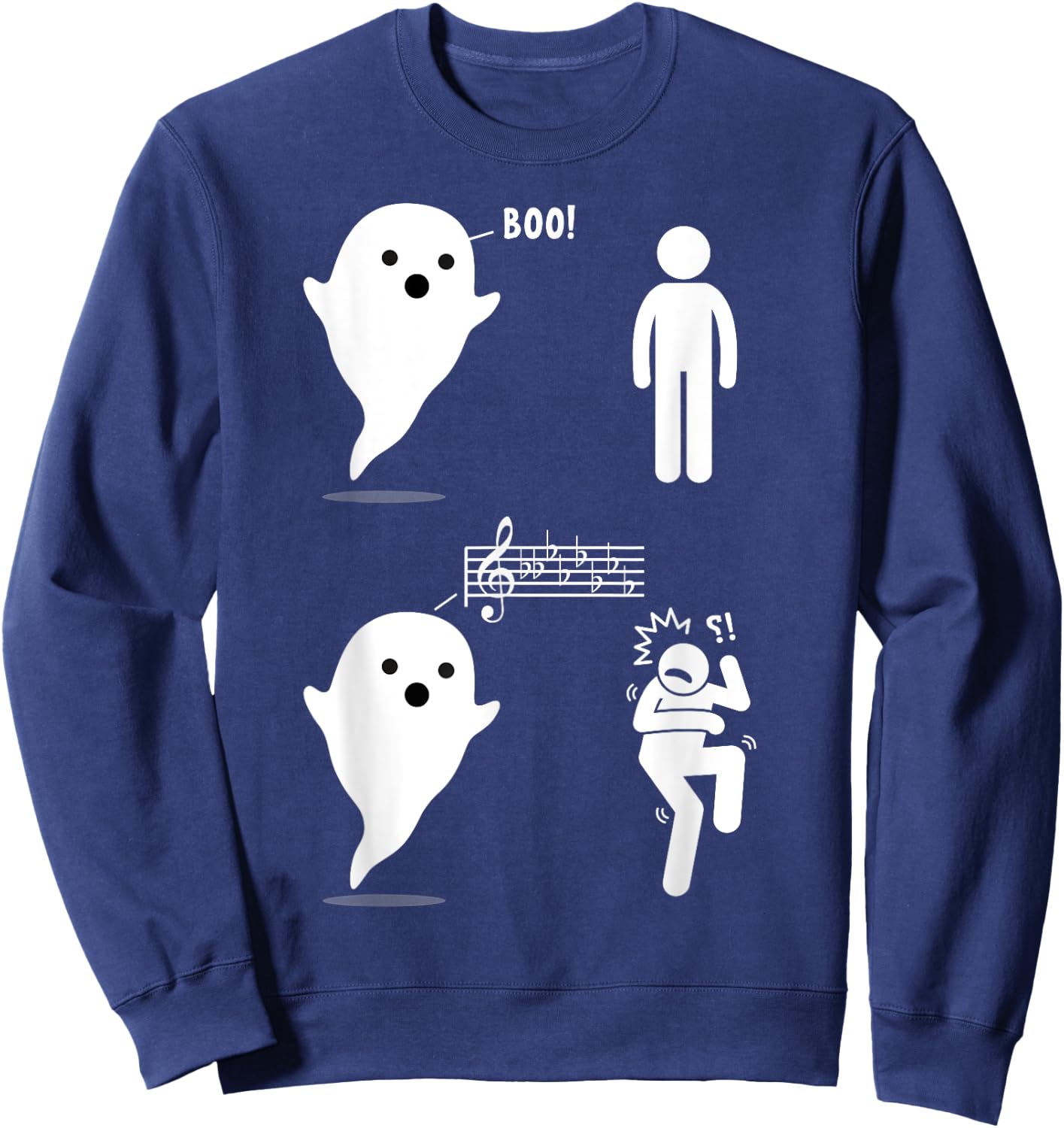 Musical Ghost Funny Music Theory Music Teacher Musician Sweatshirt - Sweatshirt | Navy