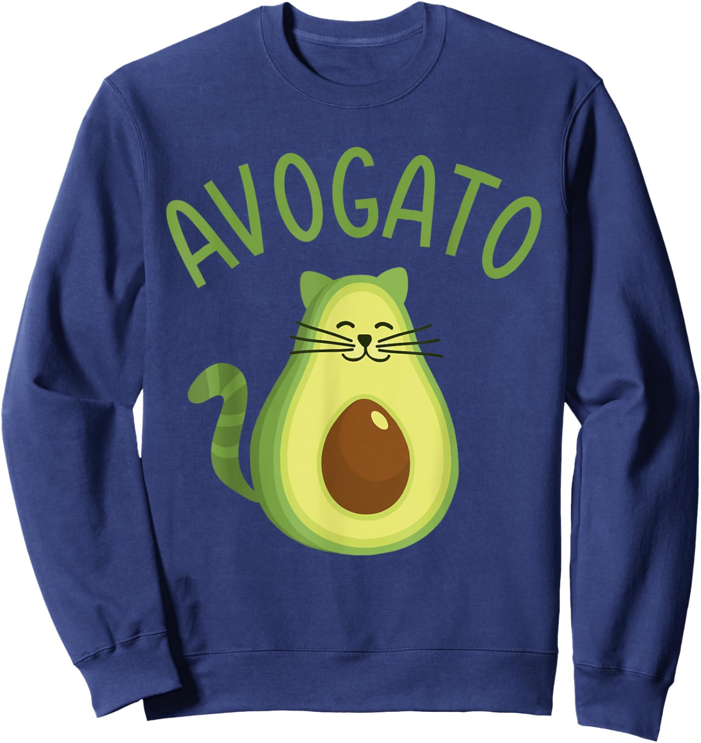 Funny avogato cat for avocado lover and Cinco de Mayo Sweatshirt - Sweatshirt | Navy
