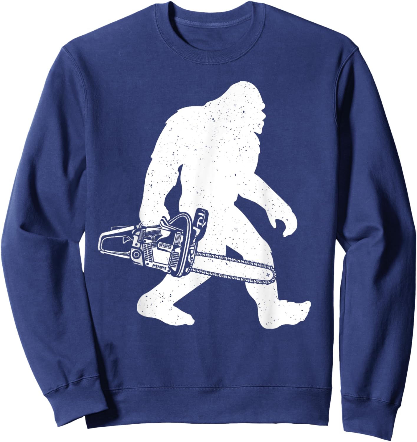 Cool Lumberjack Art Women Bigfoot Sasquatch Chainsaw Sweatshirt - Sweatshirt | Navy