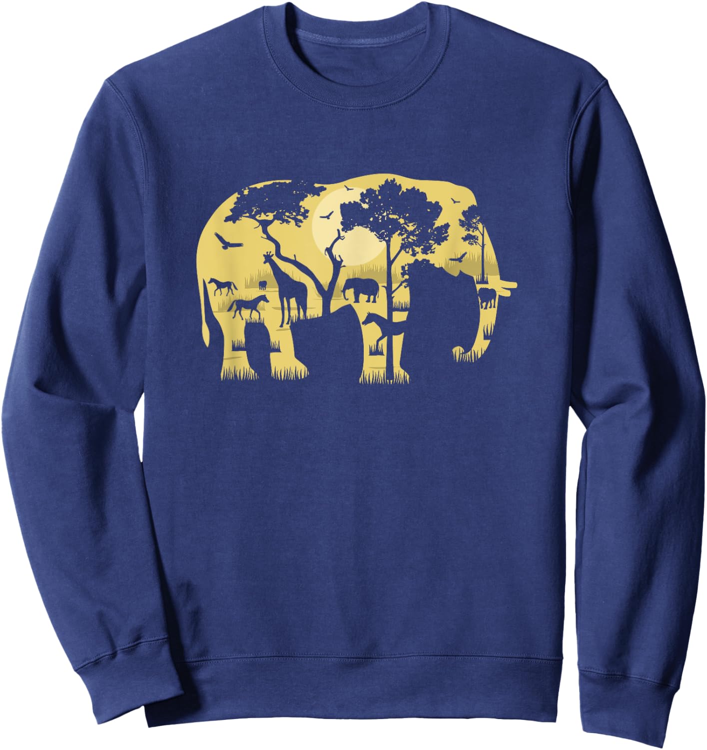 African Elephant Africa Wildlife Safari Nature Wild Animals Sweatshirt - Sweatshirt | Navy