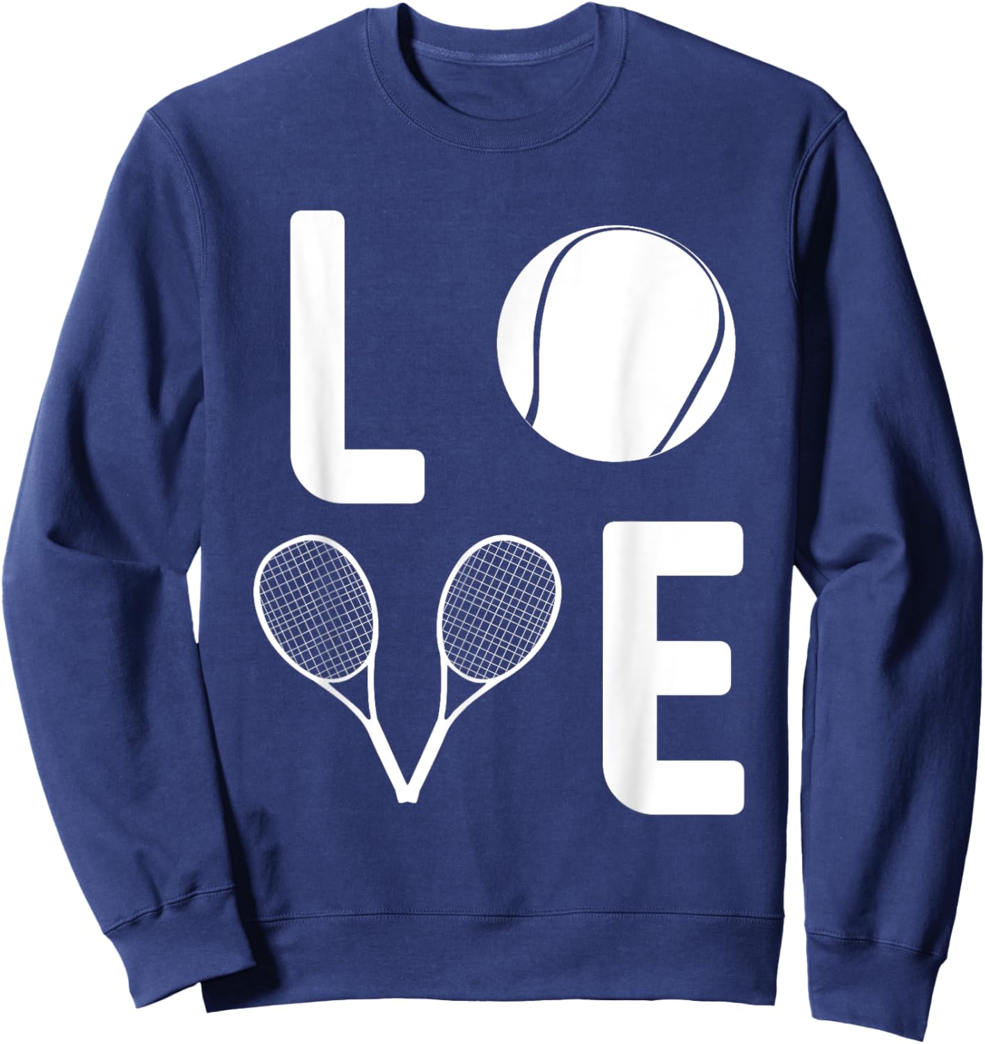 Love Tennis Ball Racket Player Game Enthusiast Team Outfit Sweatshirt - Sweatshirt | Navy