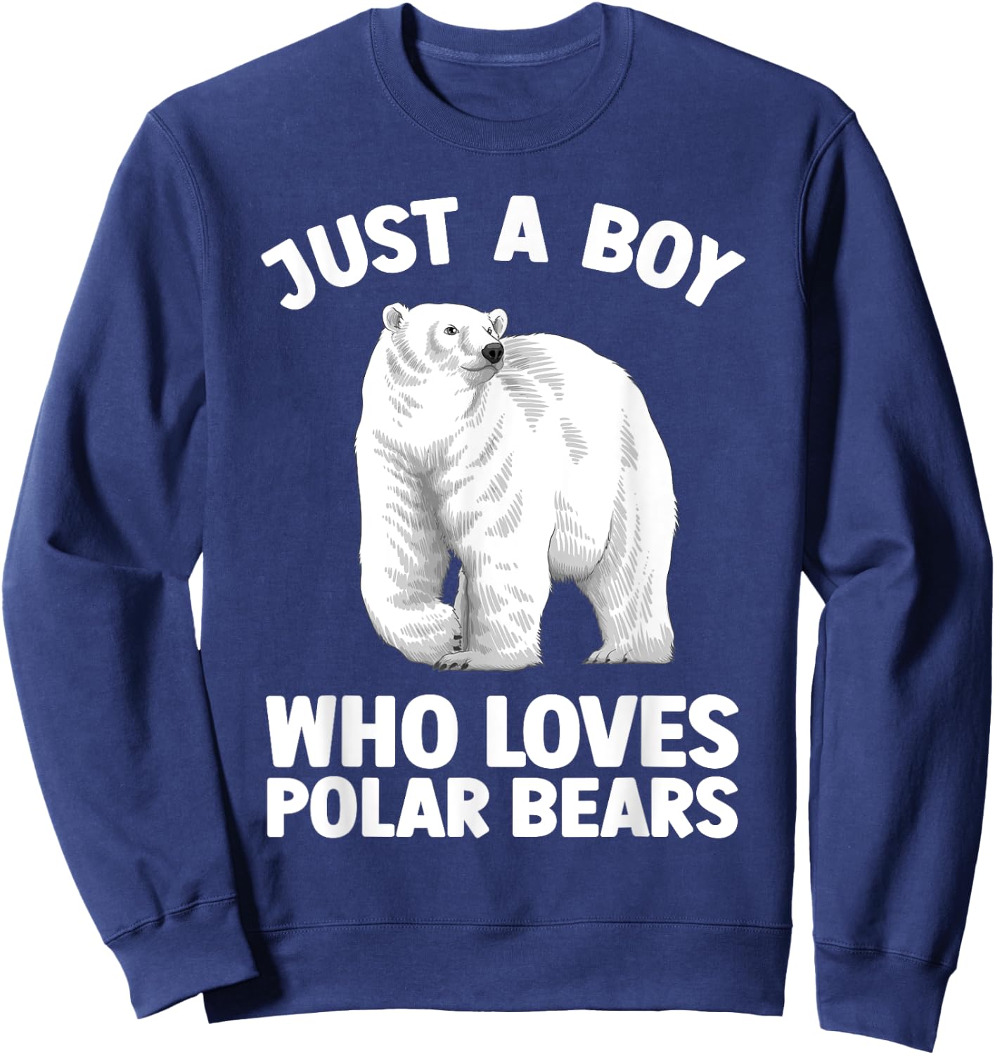 Cute Polar Bear Design Boys Arctic Polar Bear Lover Sweatshirt - Sweatshirt | Navy