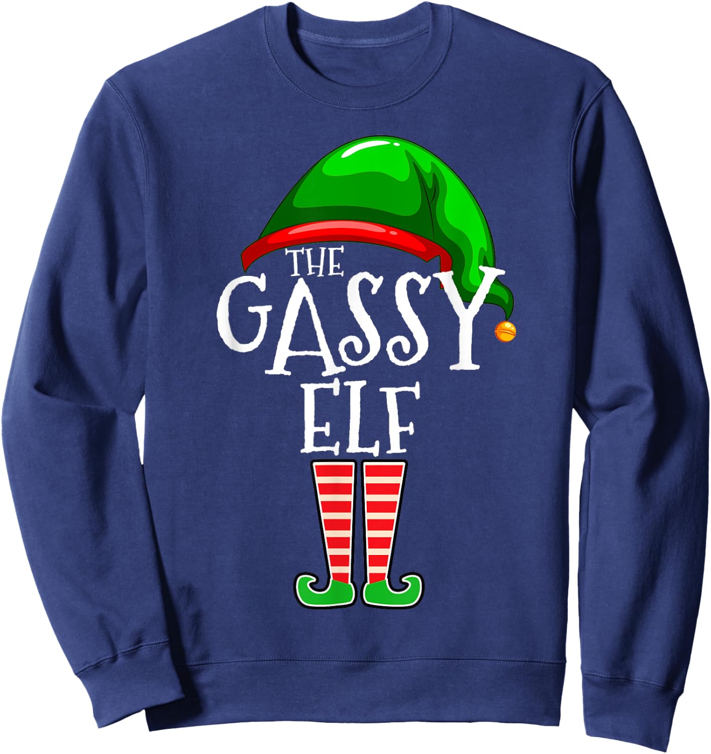 Gassy Elf Group Matching Family Christmas Gift Fart Farter Sweatshirt - Sweatshirt | Navy