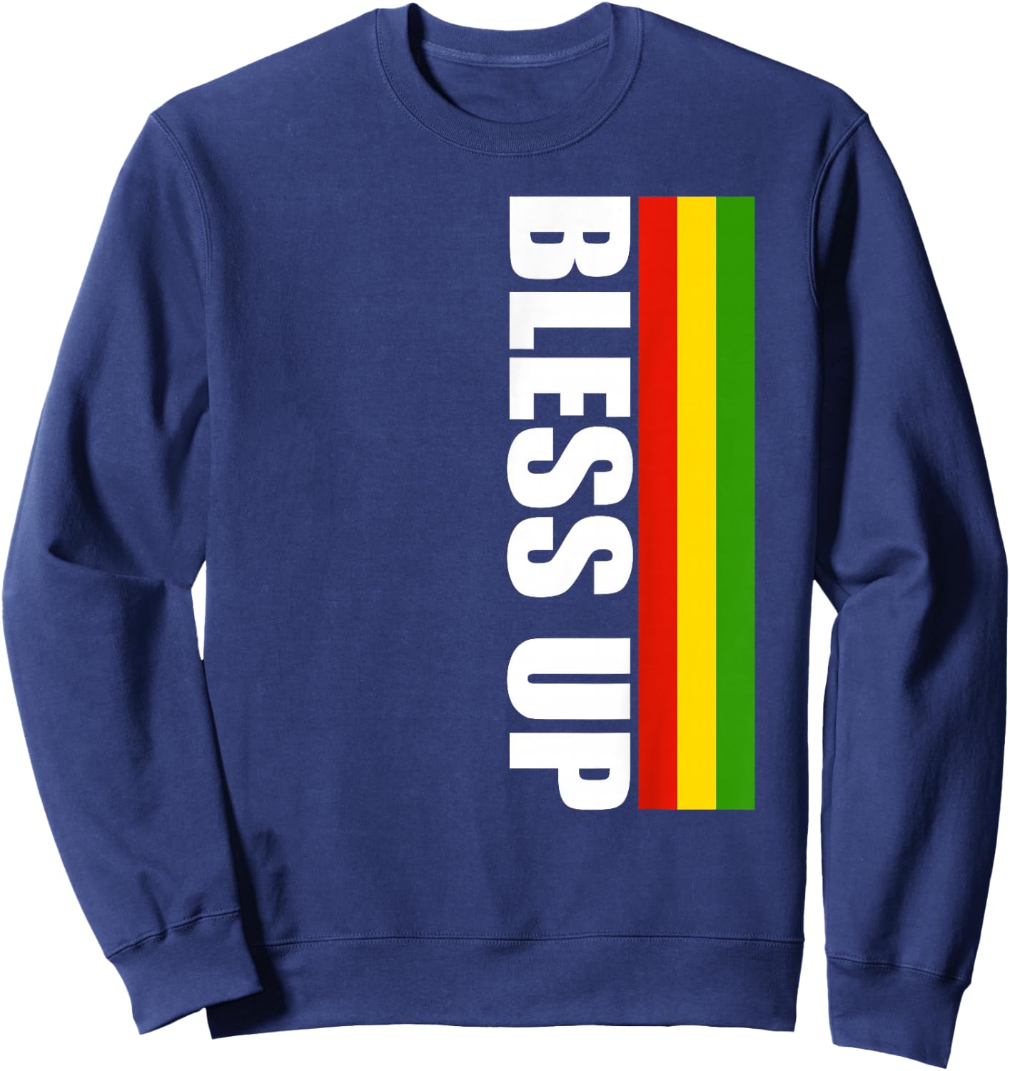 Bless Up Rasta Reggae Sweatshirt - Sweatshirt | Navy