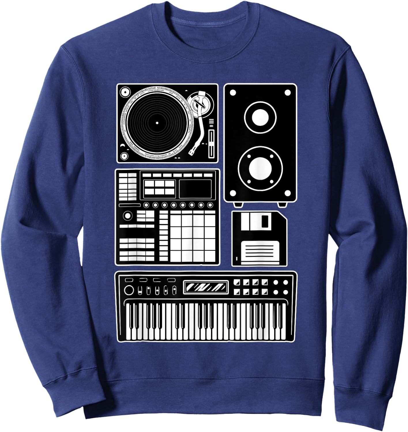 Funny Old School Hip Hop Rapper Beat Maker Rap Music Sweatshirt - Sweatshirt | Navy
