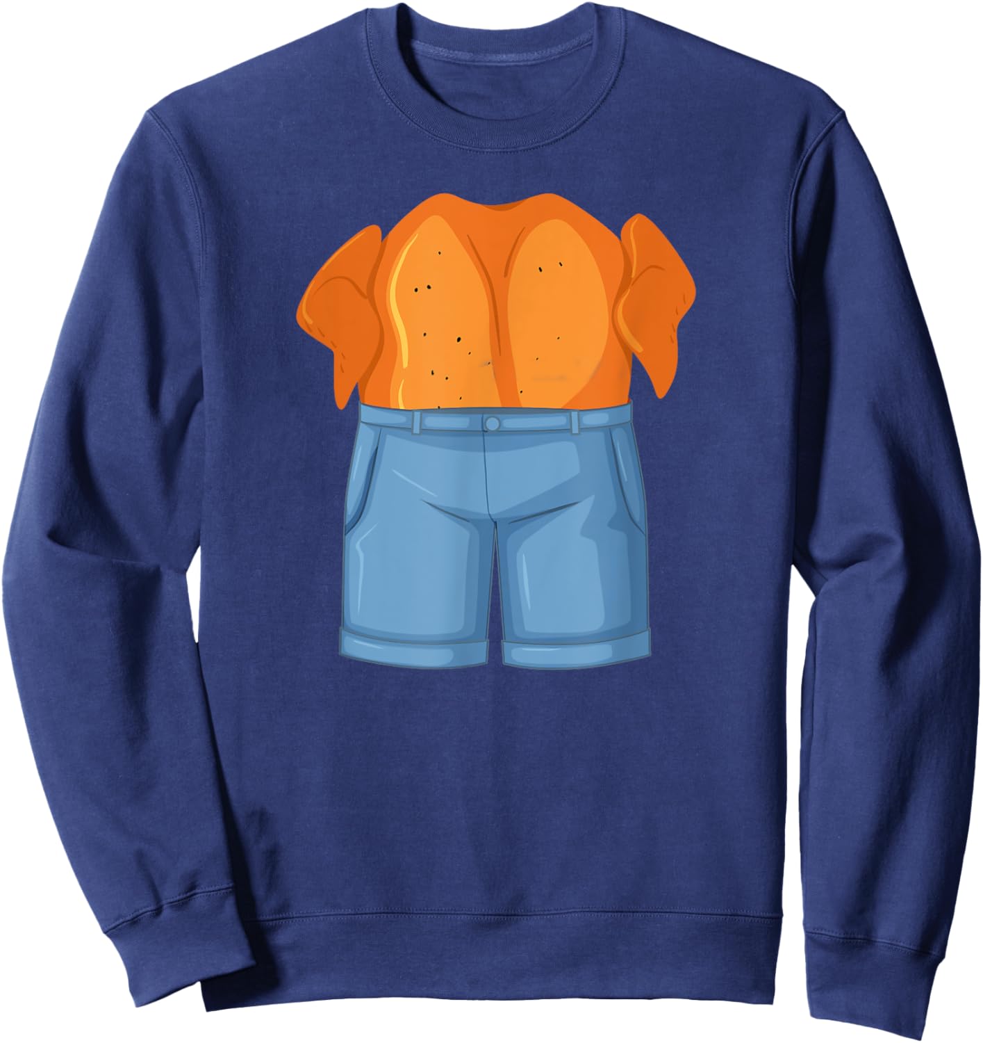 Funny Chicken in Denim Chicken Dream Pun Sweatshirt - Sweatshirt | Navy