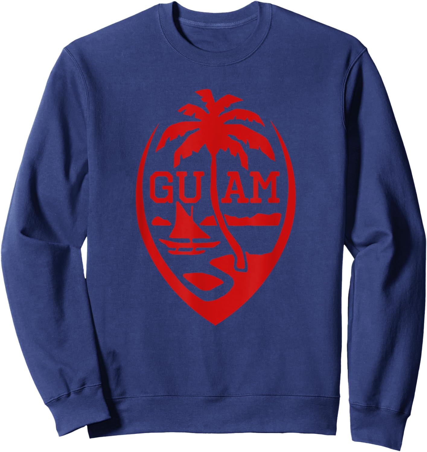 Guam Flag Seal USA T Shirt | Guamanian Chamorro Gifts Sweatshirt - Sweatshirt | Navy