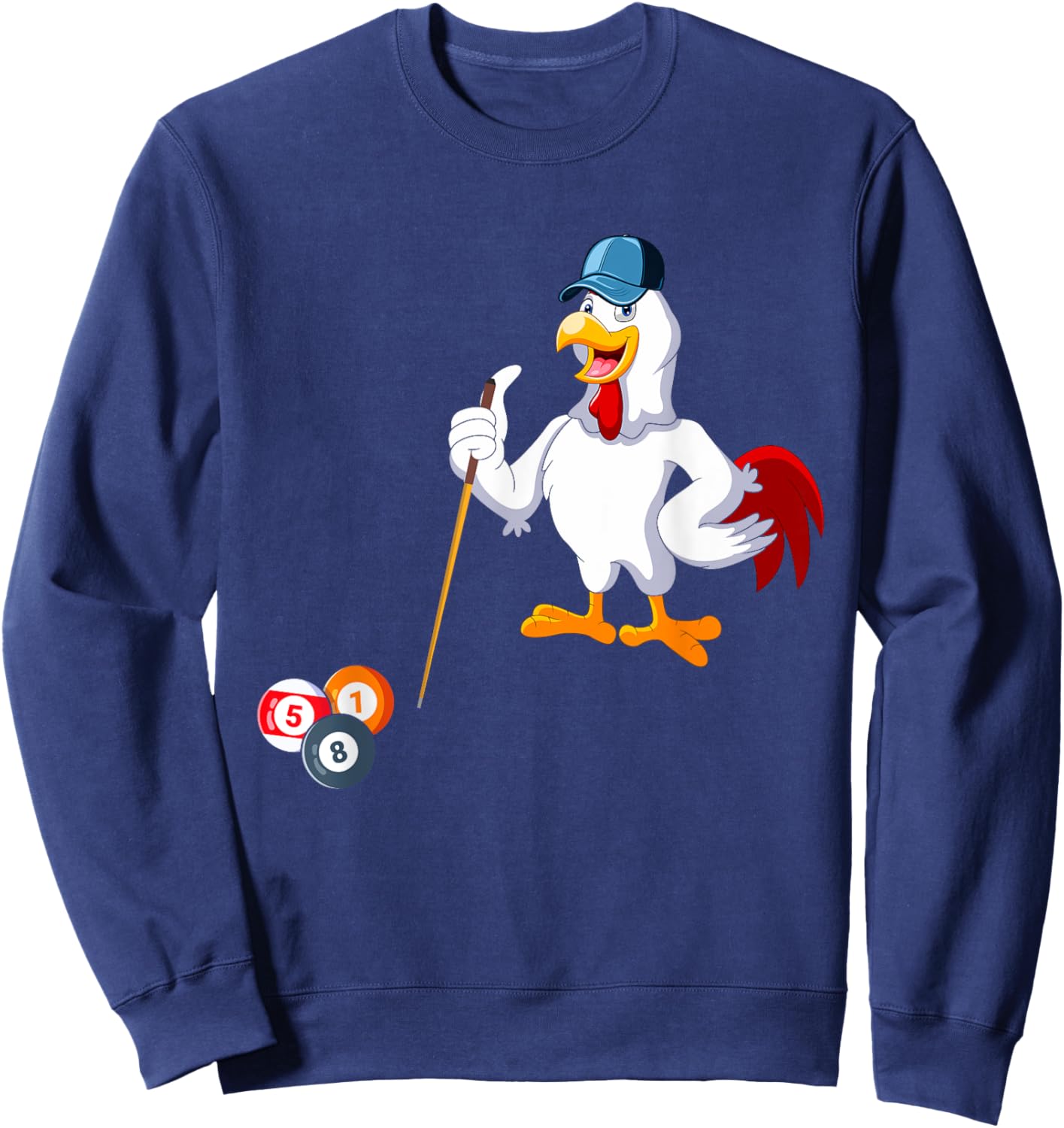 Chicken Playing Billiards Costume Billiards Player Family Sweatshirt - Sweatshirt | Navy