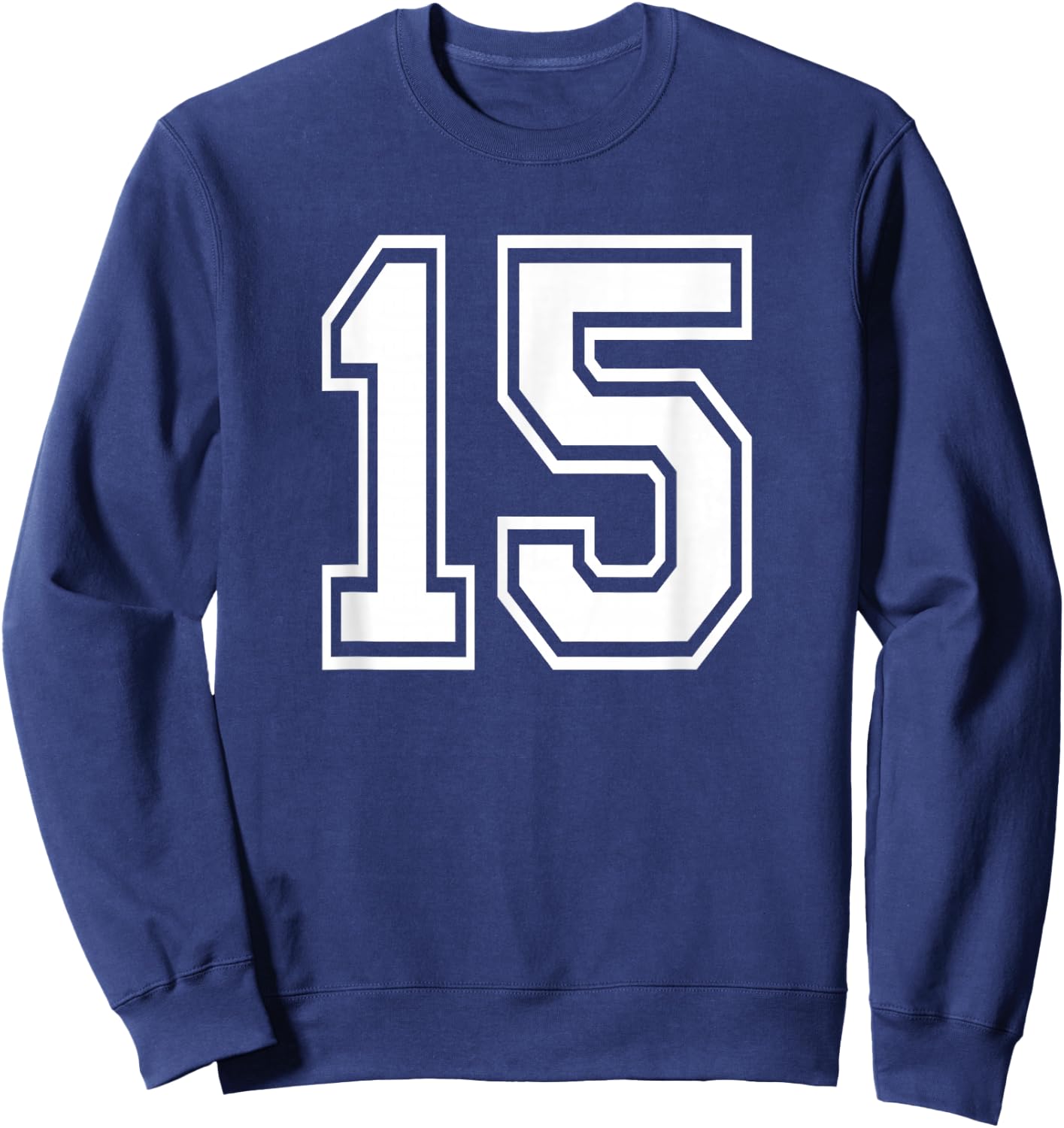 Number 15 Birthday Gift Sports Player Team Numbered Jersey Sweatshirt - Sweatshirt | Navy
