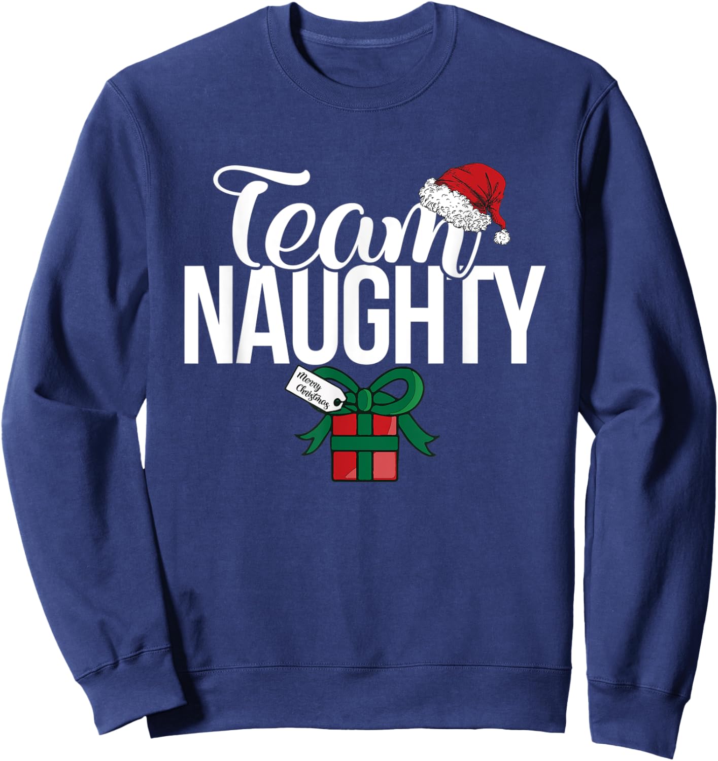 Team Naughty Couple Matching Team Nice Sweatshirt - Sweatshirt | Navy