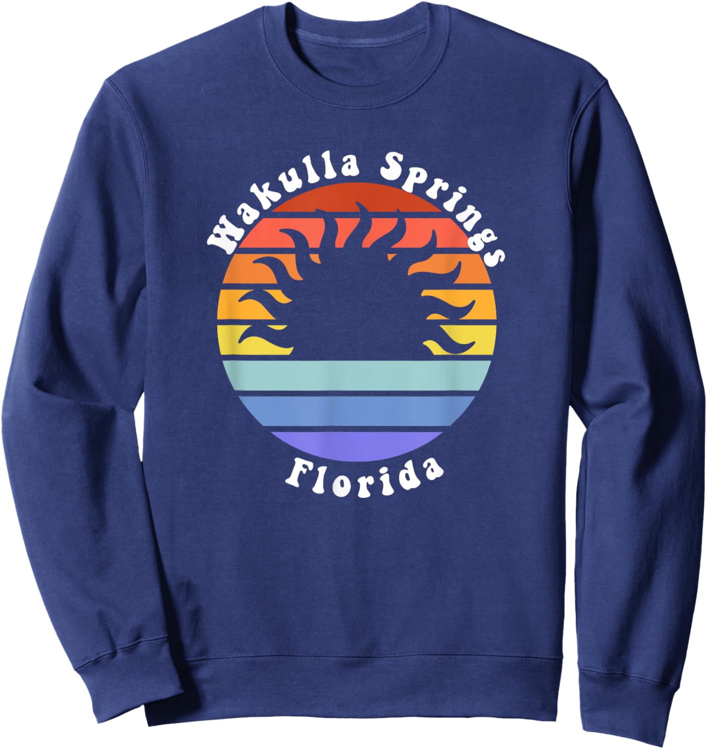 Wakulla Springs Florida FL Sunset Souvenir Vacation Sweatshirt - Sweatshirt | Navy